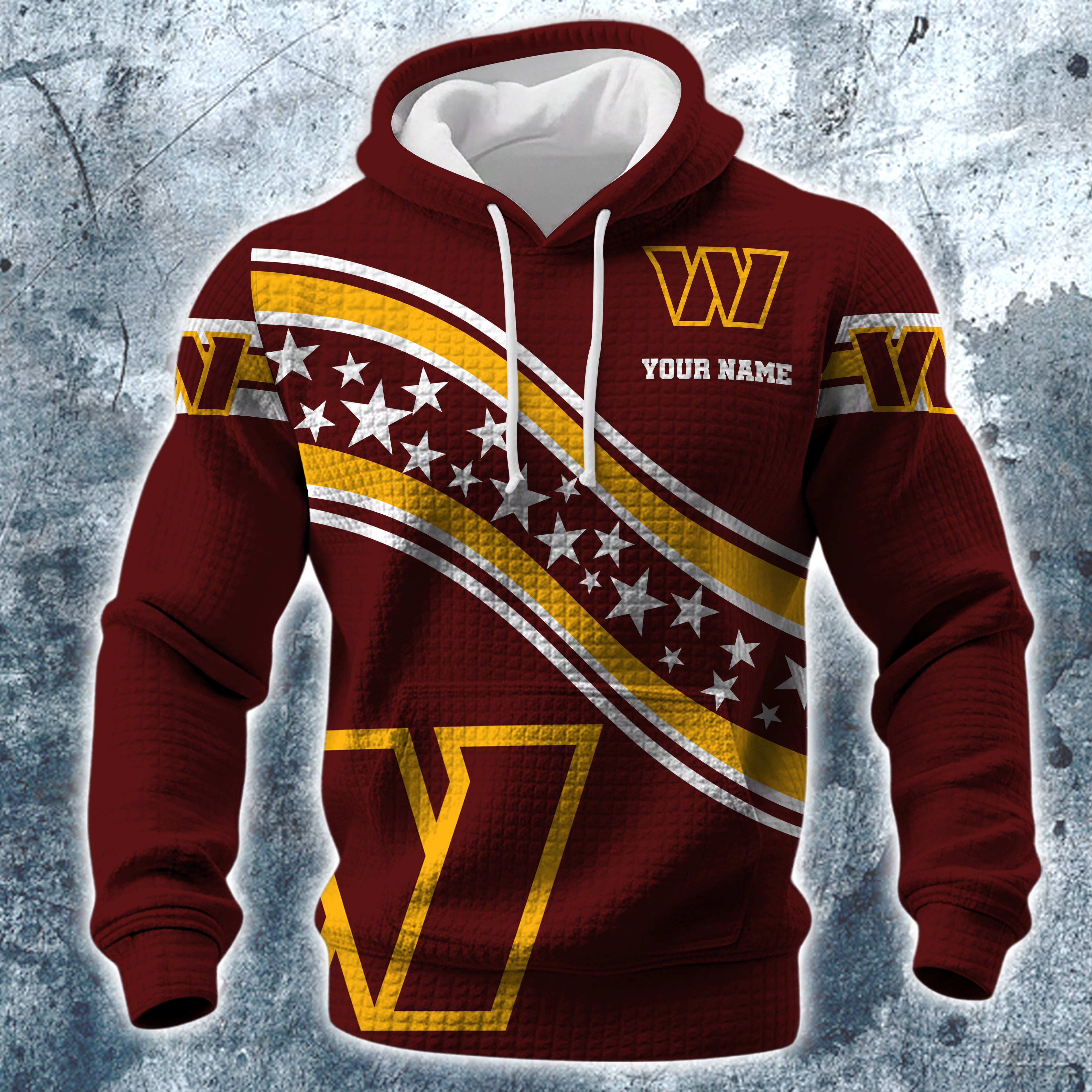Alternative view of Washington Commanders Print Checkered Fabric Hooded Sweatshirt Custom Your Name, Gift For Sport EHIVM-10314338N