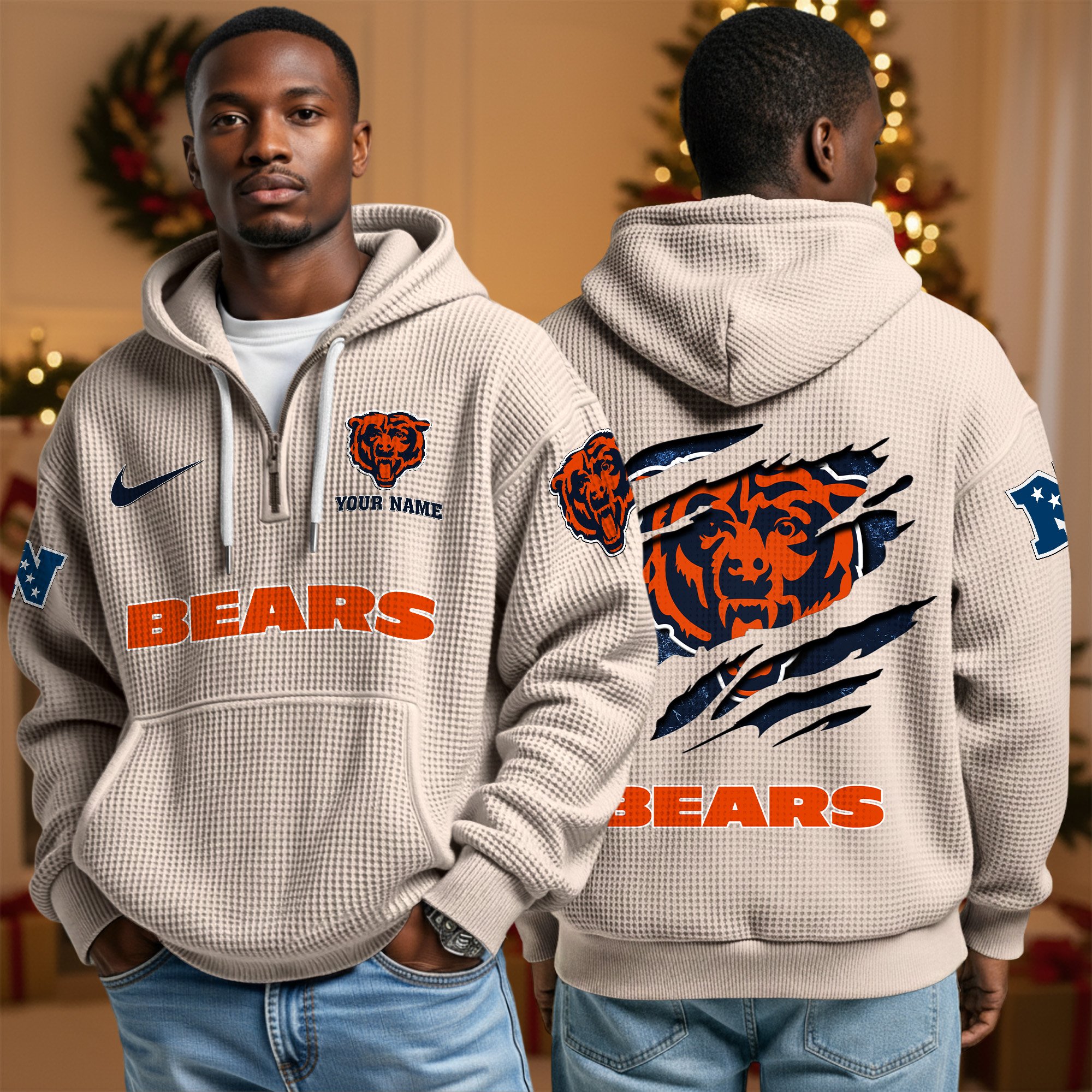 Chicago Bears Personalized Quarter Zip Hoodie Custom Your Name, Sport Hoodie EHIVM-10043884N - Image 4