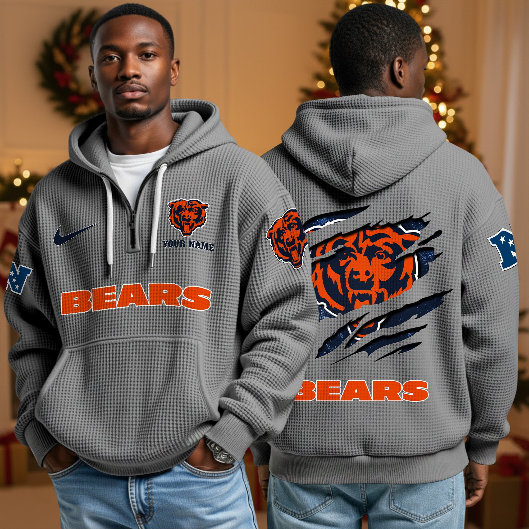 Chicago Bears Personalized Quarter Zip Hoodie Custom Your Name, Sport Hoodie EHIVM-10043884N - Image 5