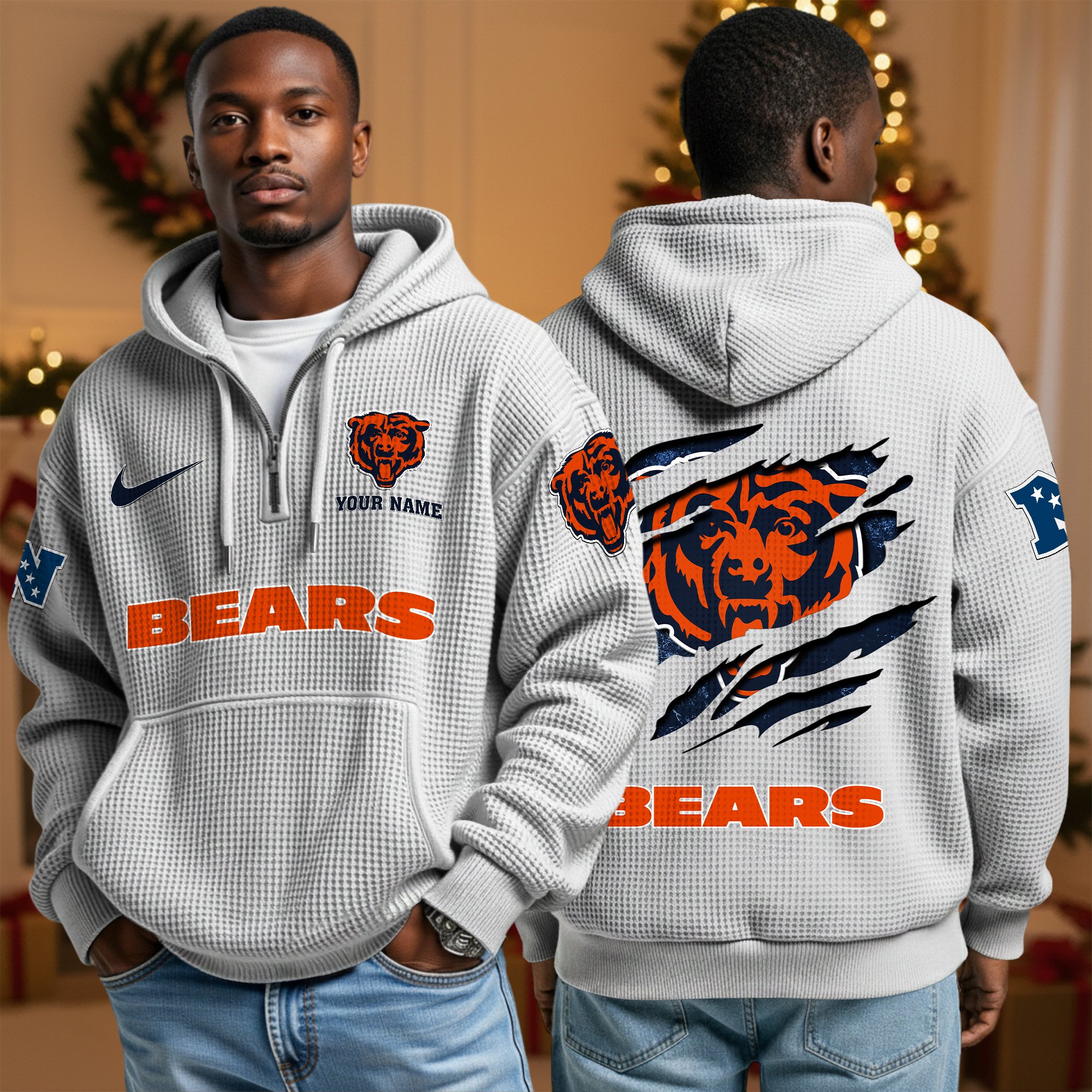 Chicago Bears Personalized Quarter Zip Hoodie Custom Your Name, Sport Hoodie EHIVM-10043884N - Image 6