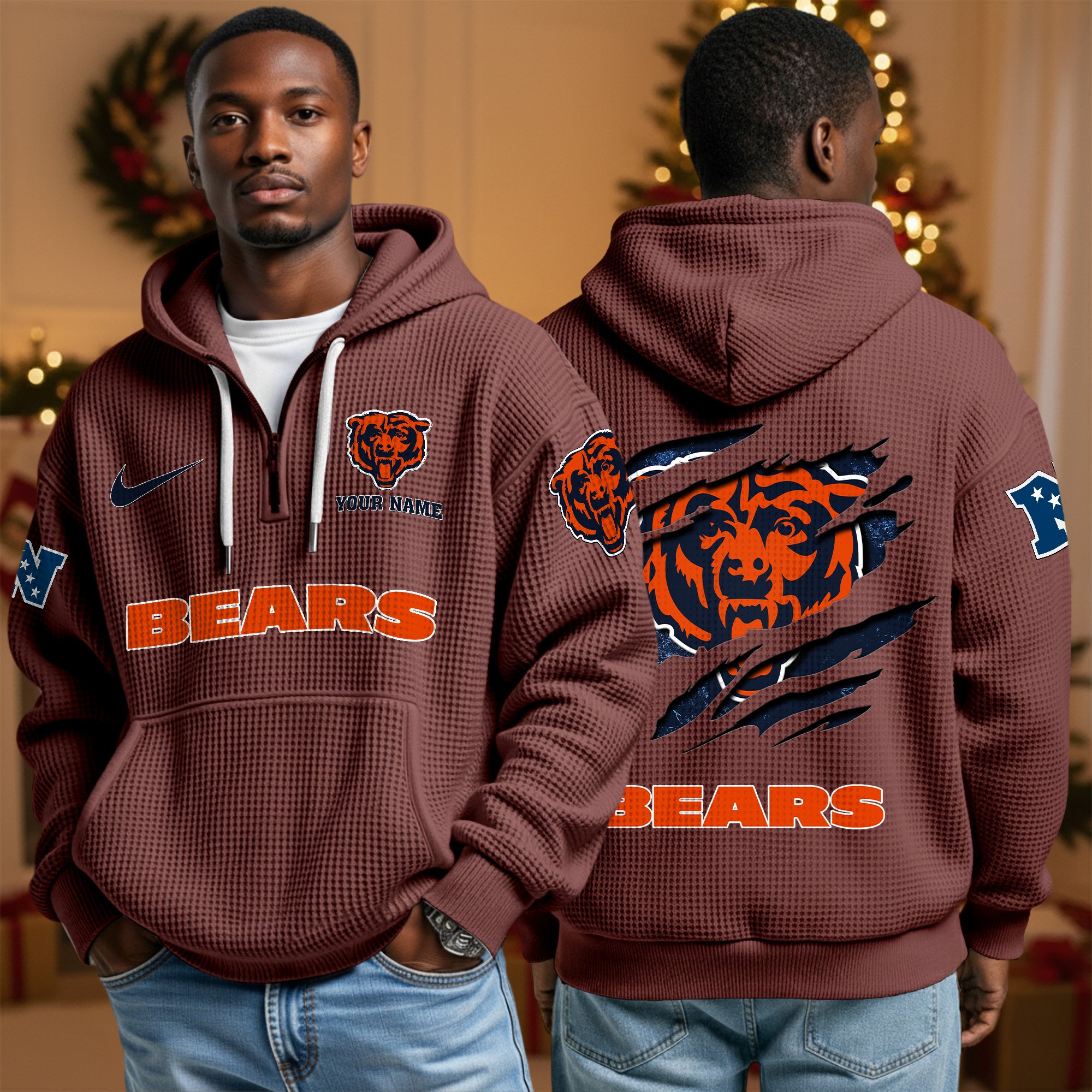 Chicago Bears Personalized Quarter Zip Hoodie Custom Your Name, Sport Hoodie EHIVM-10043884N - Image 7