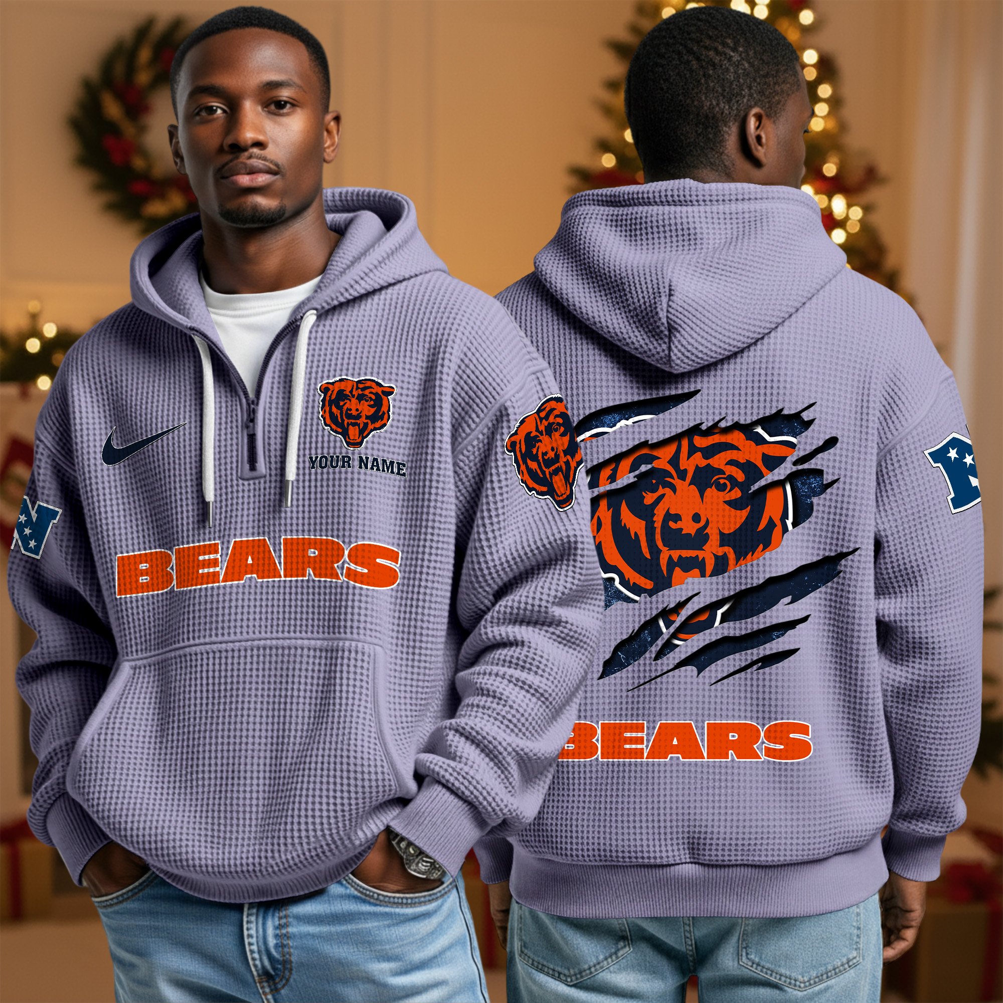 Chicago Bears Personalized Quarter Zip Hoodie Custom Your Name, Sport Hoodie EHIVM-10043884N - Image 8