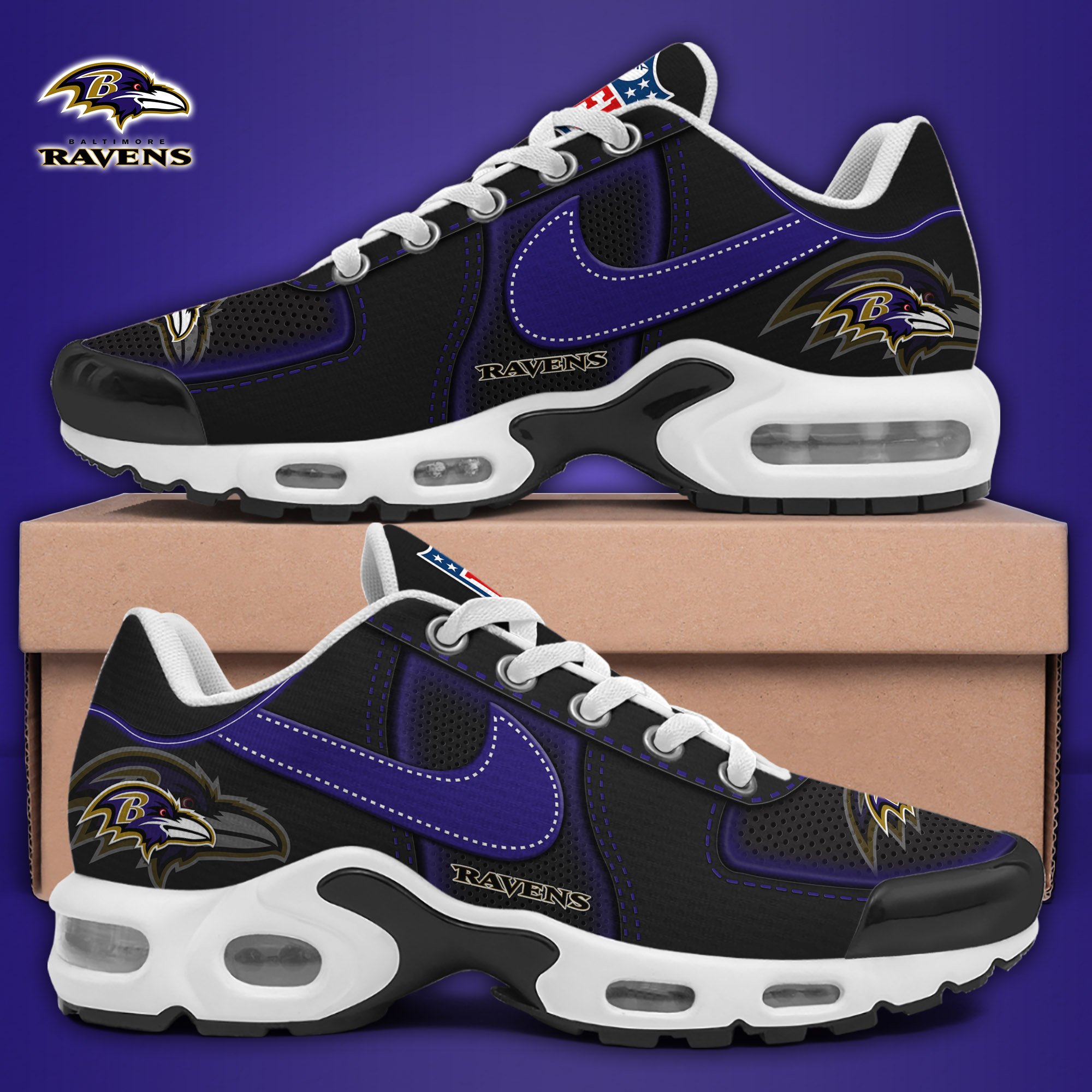 Baltimore Ravens TN Shoes 2025 Version Custom Name Sport Shoes For Fan Fan Gifts EHIVM-11274600N