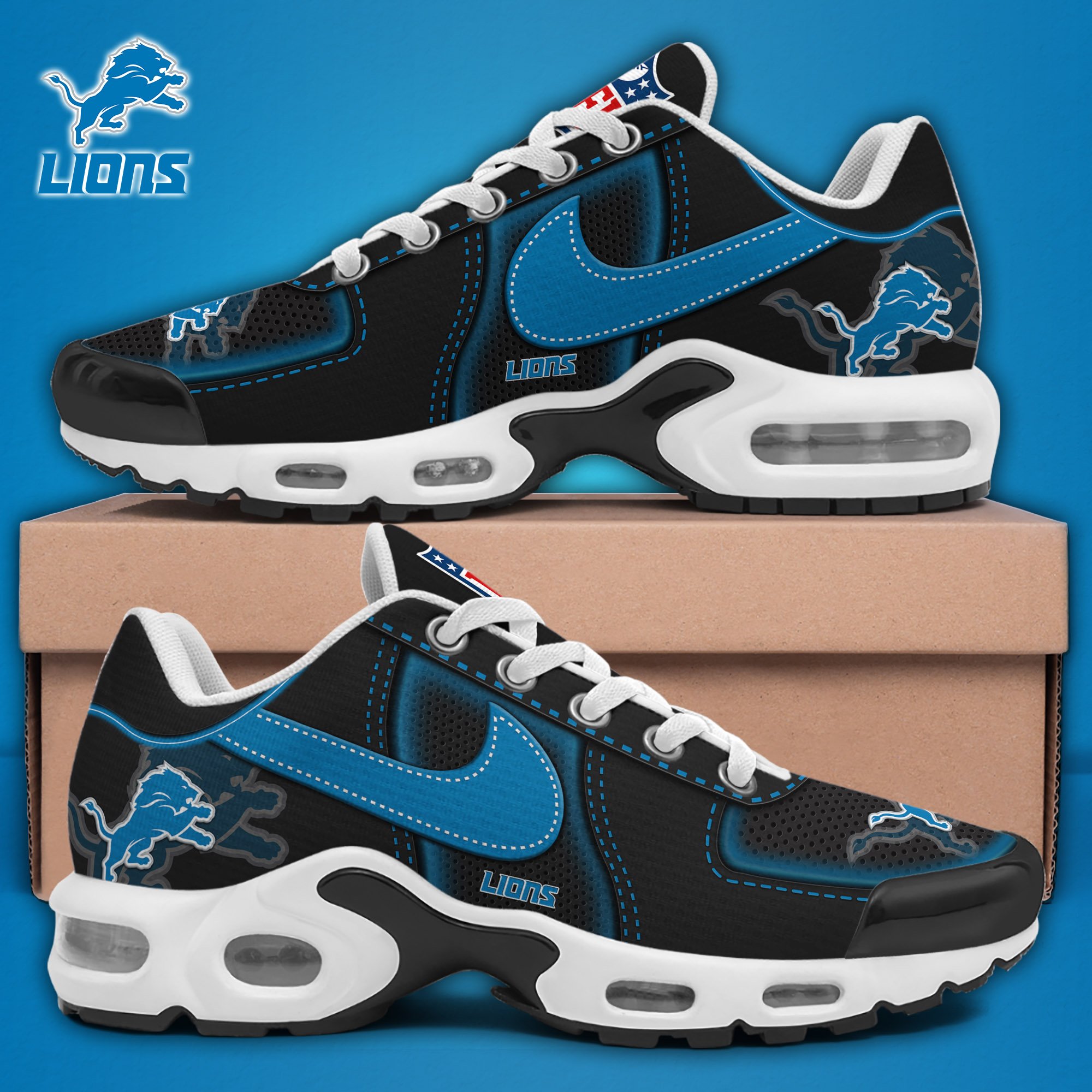 Detroit Lions TN Shoes 2025 Version Custom Name Sport Shoes For Fan Fan Gifts EHIVM-11274600N