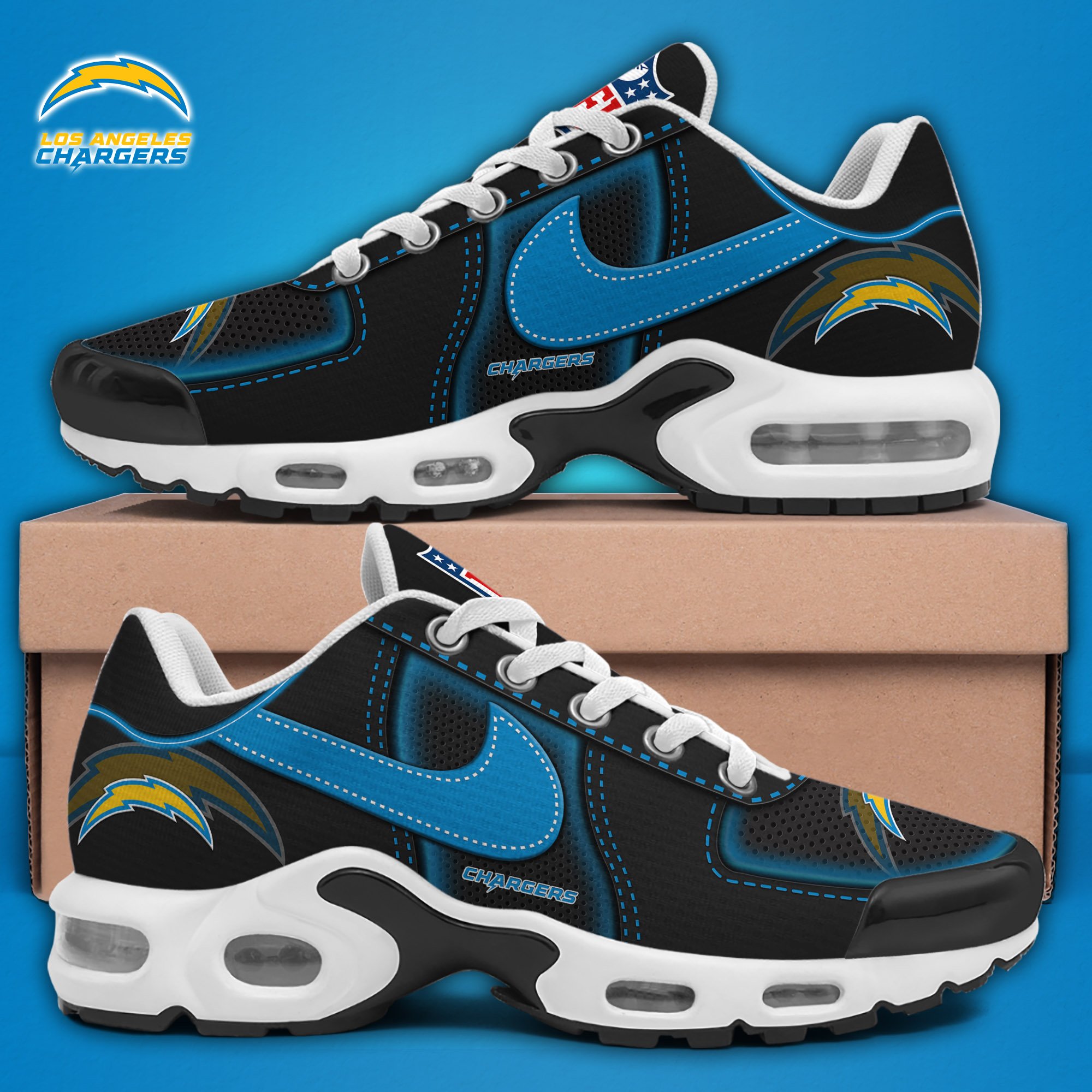 Los Angeles Chargers TN Shoes 2025 Version Custom Name Sport Shoes For Fan Fan Gifts EHIVM-11274600N