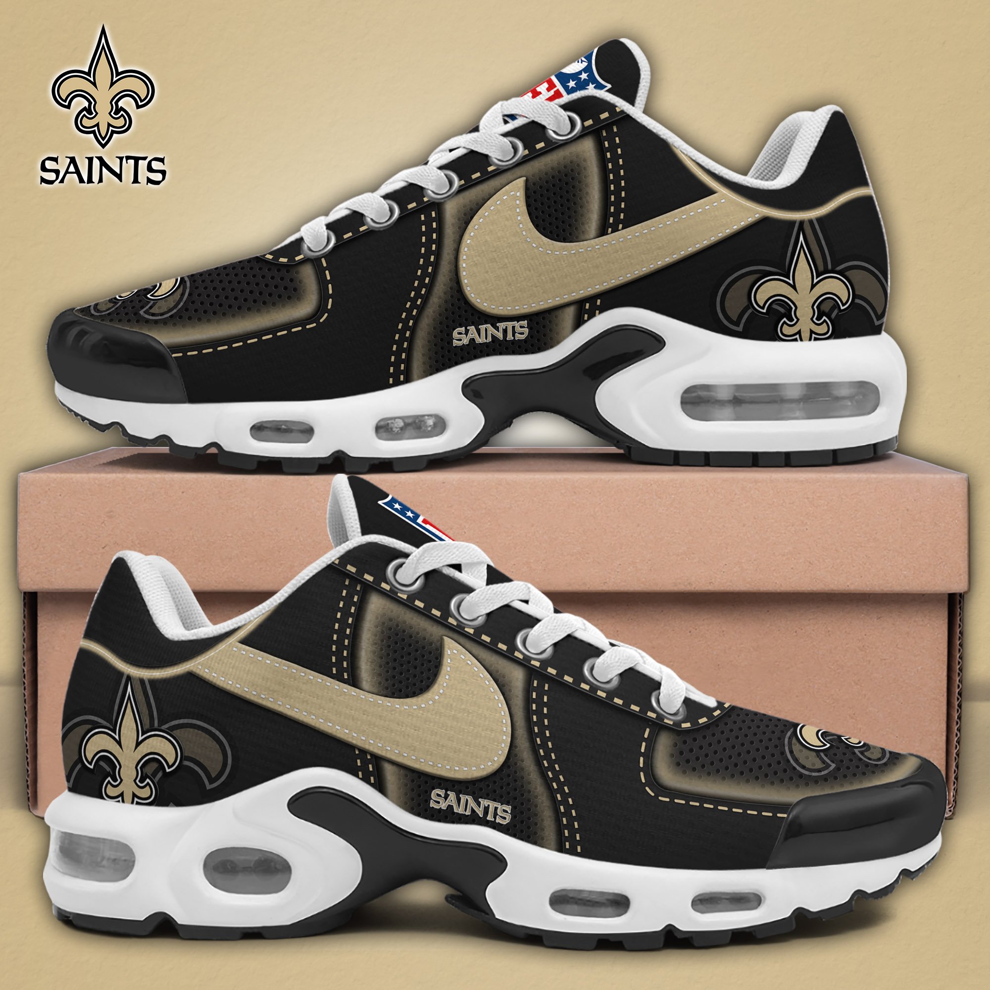 New Orleans Saints TN Shoes 2025 Version Custom Name Sport Shoes For Fan Fan Gifts EHIVM-11274600N