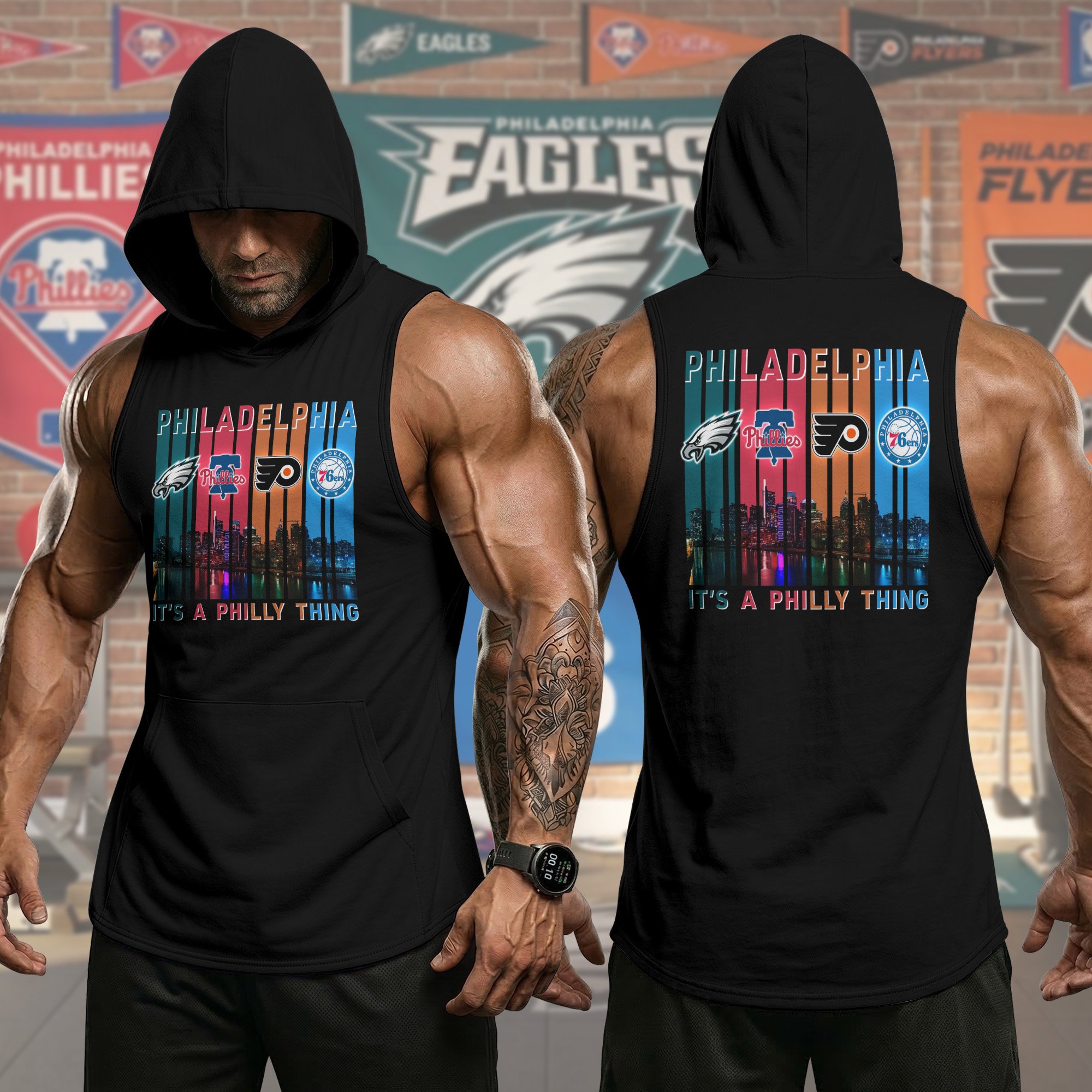 Philadelphia Hooded Tanktop, It's A Philly Thing, Philadelphia Team Tanktop, Sport Gifts ETRG-03125525