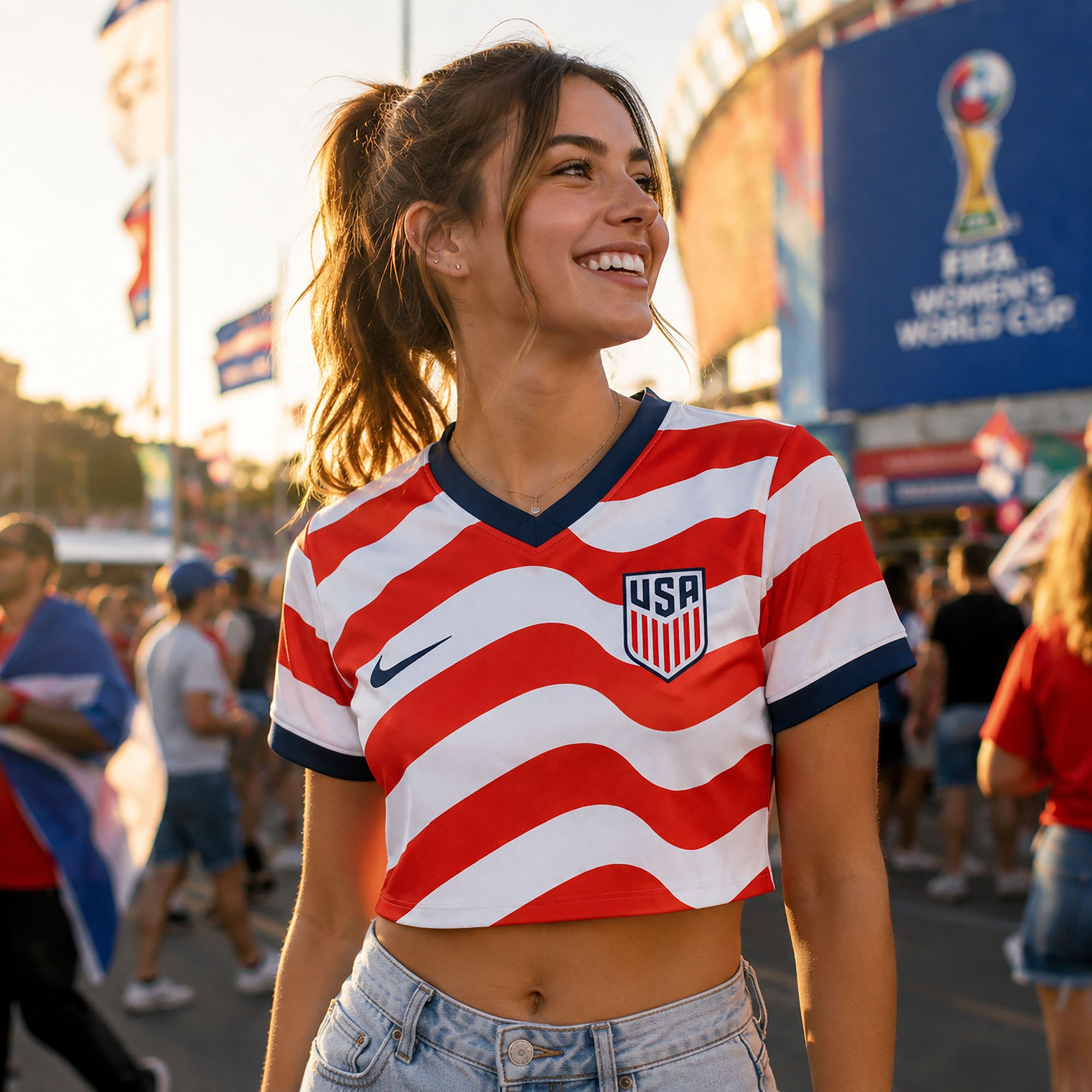 USA Women’s Soccer Crop Top Jersey – Custom Name & Number, Fan Shirt, Sport Gifts - Image 5