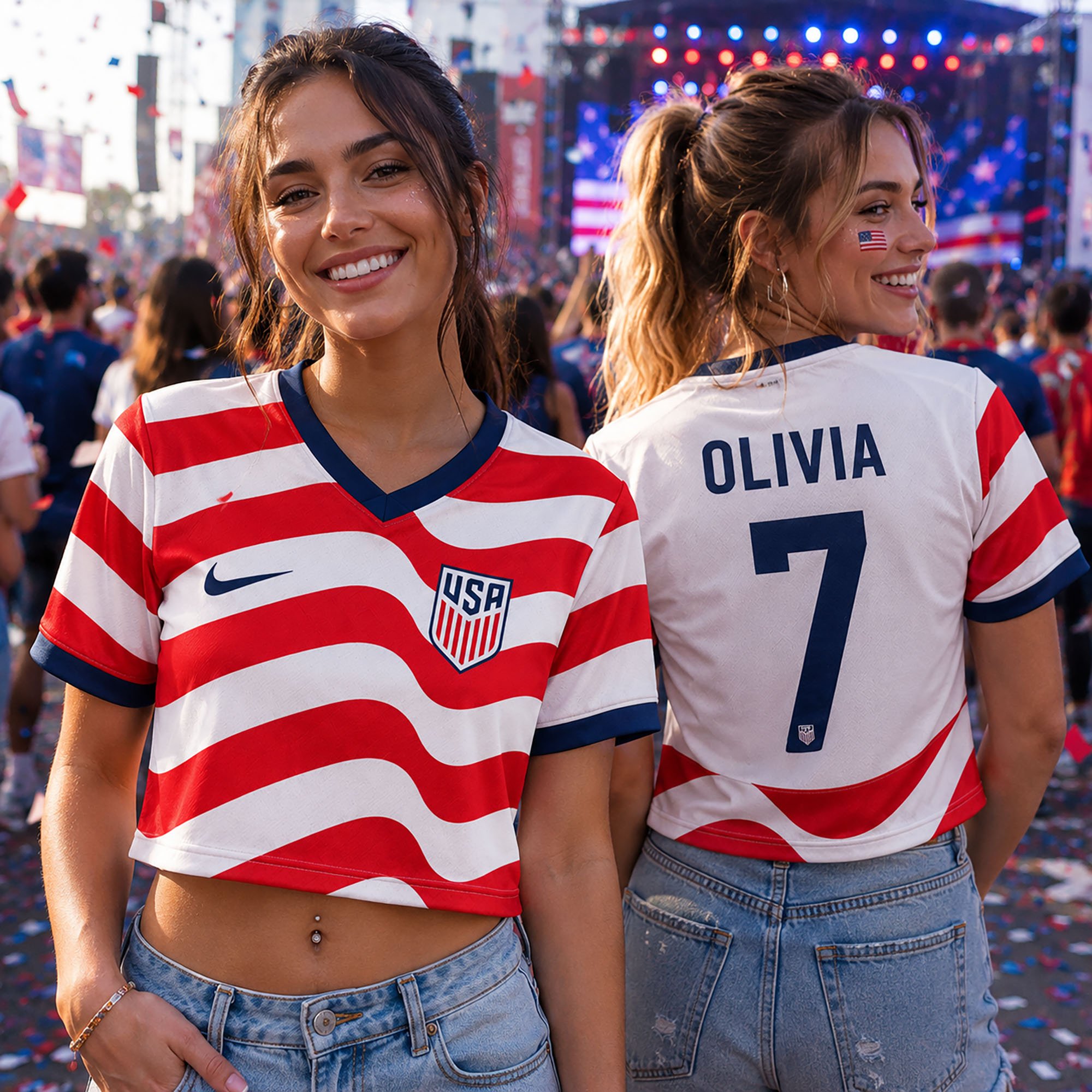 USA Women’s Soccer Crop Top Jersey – Custom Name & Number, Fan Shirt, Sport Gifts - Image 8