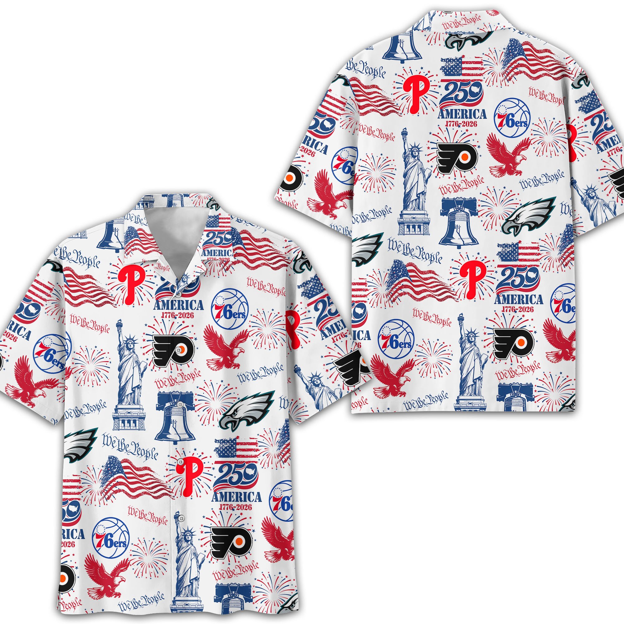 Philadelphia City Sports Hawaiian Shirt, We The People America 250, Fan Gifts
