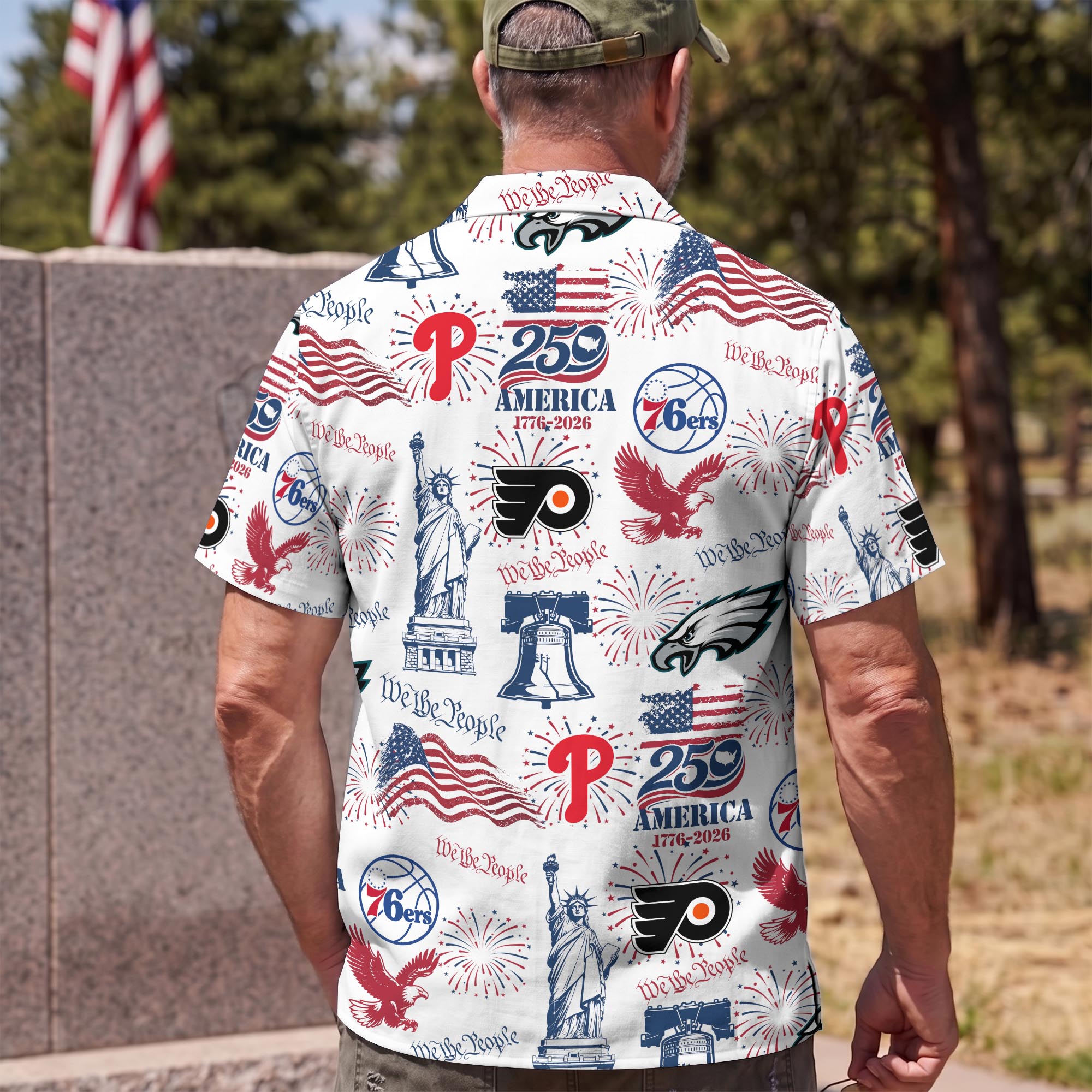 Philadelphia City Sports Hawaiian Shirt, We The People America 250, Fan Gifts - Image 5