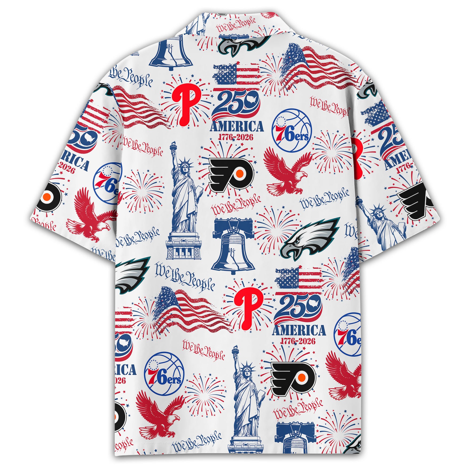 Philadelphia City Sports Hawaiian Shirt, We The People America 250, Fan Gifts - Image 9