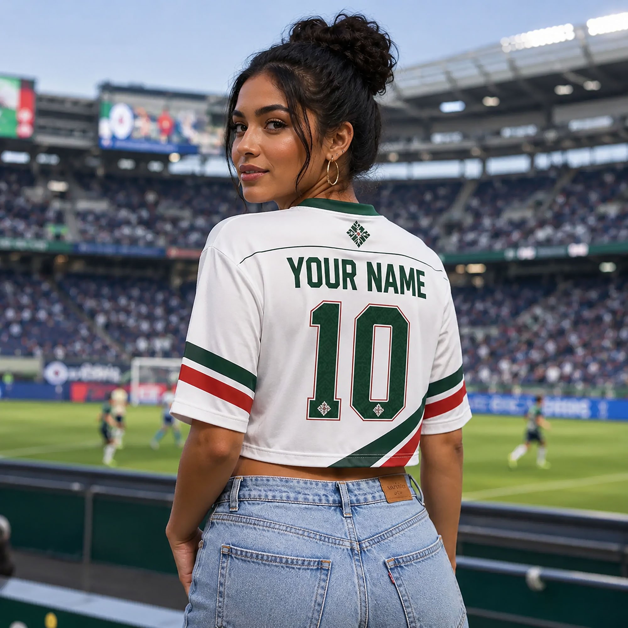 MEXICO Women’s Soccer Crop Top Jersey – Custom Name & Number Fan Shirt - Image 10