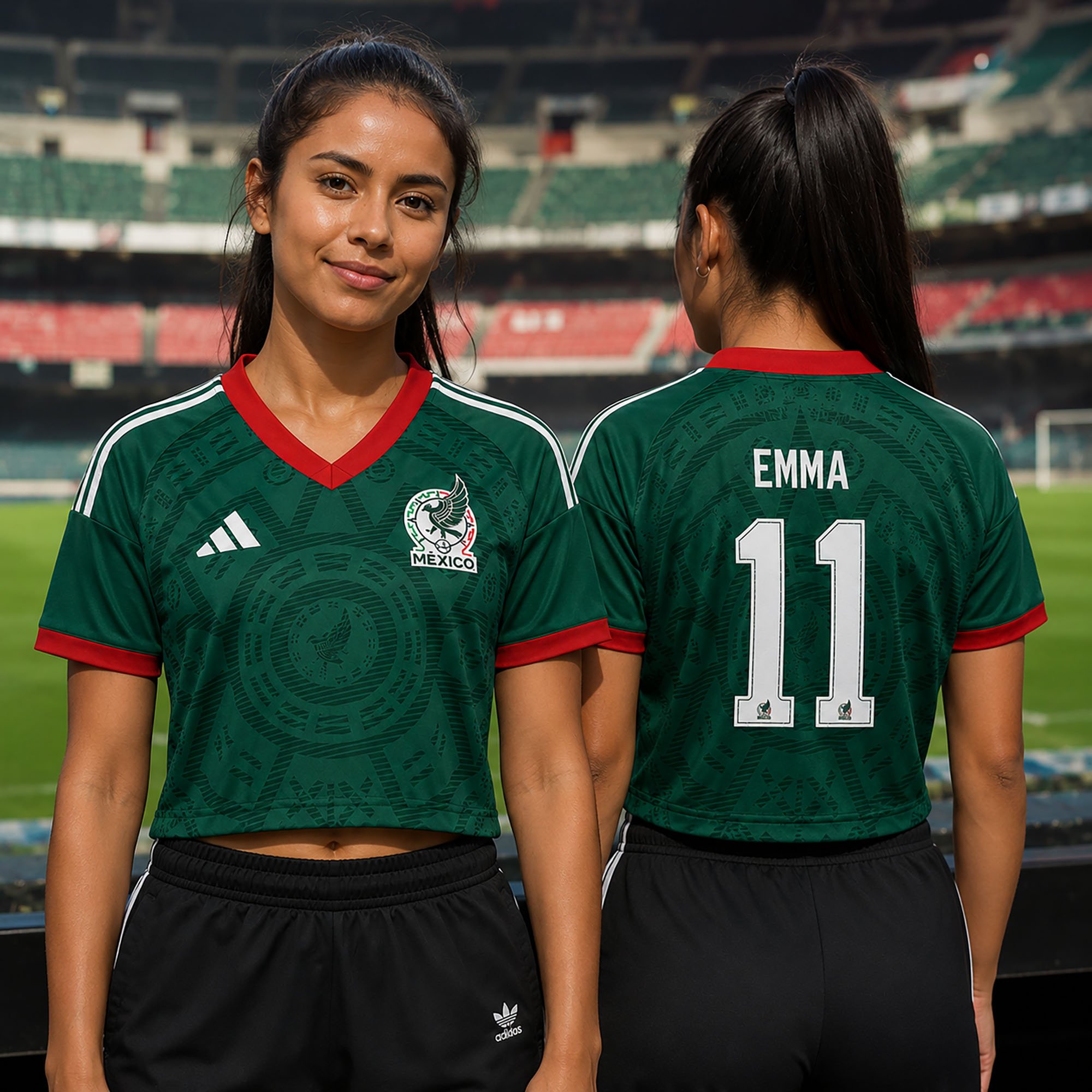 Mexico Women’s Soccer Crop Top Jersey – Custom Name & Number, Gift For Football Fans - Image 10