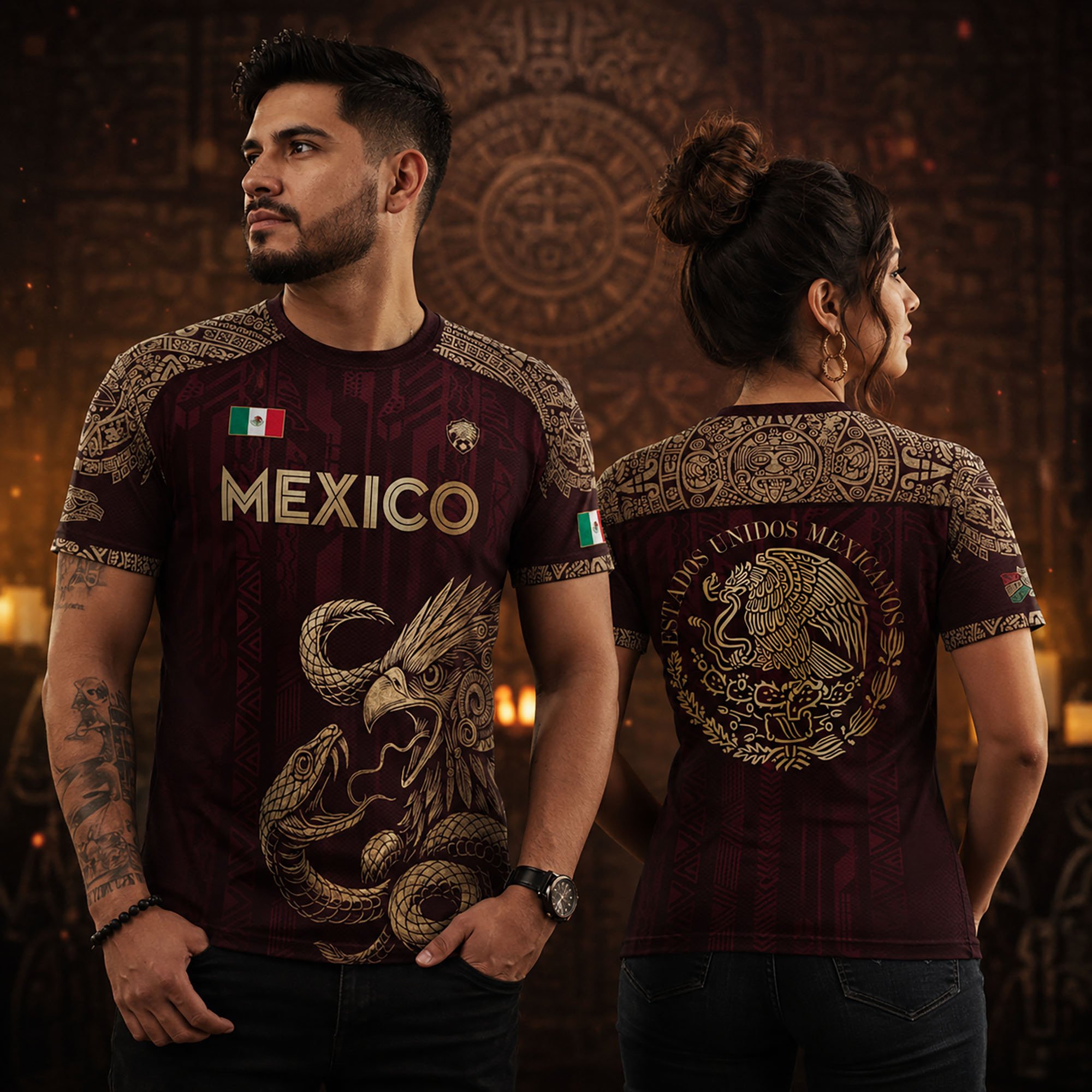 Alternative view of MEXICO Soccer T-shirt, Mexico Fan Shirt, Sport Gifts