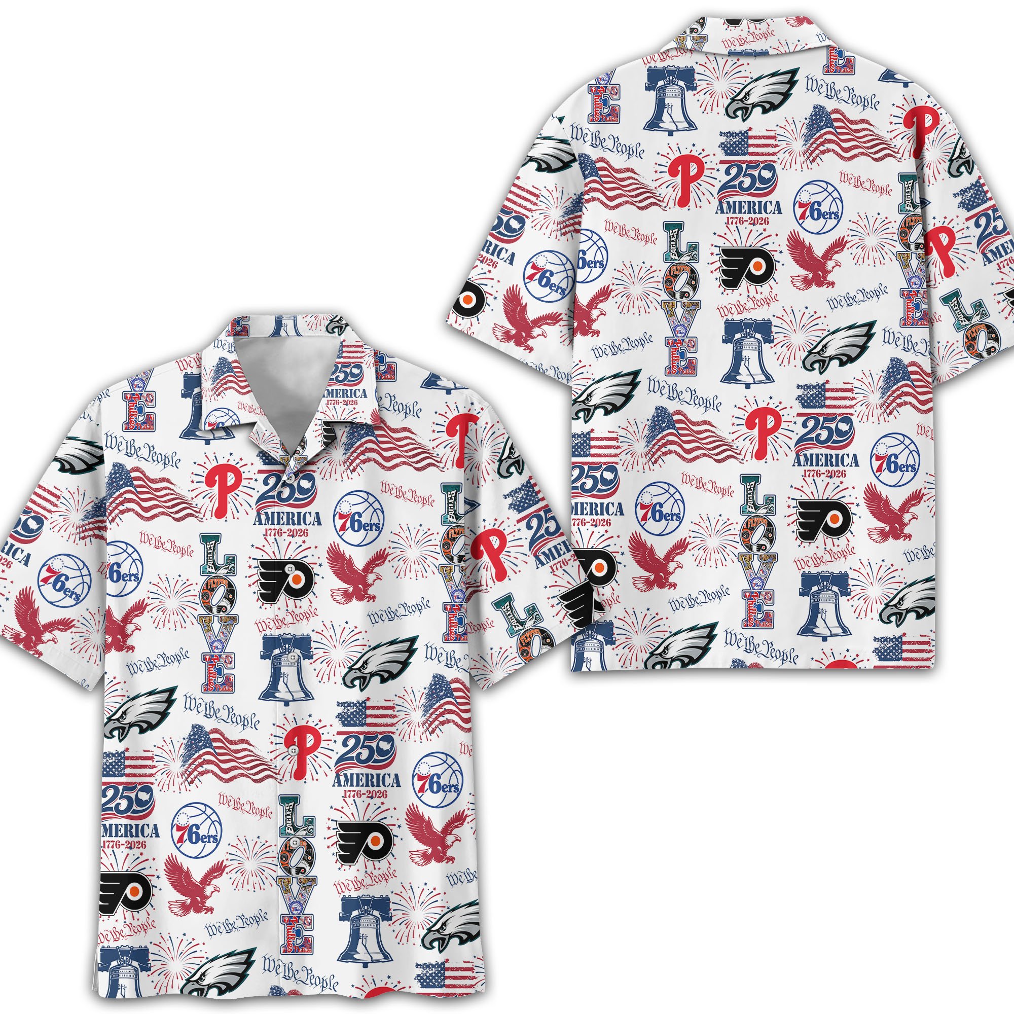 Philadelphia City Hawaiian Shirt, America 1776-2026 Shirt, Sport Gift For Fan