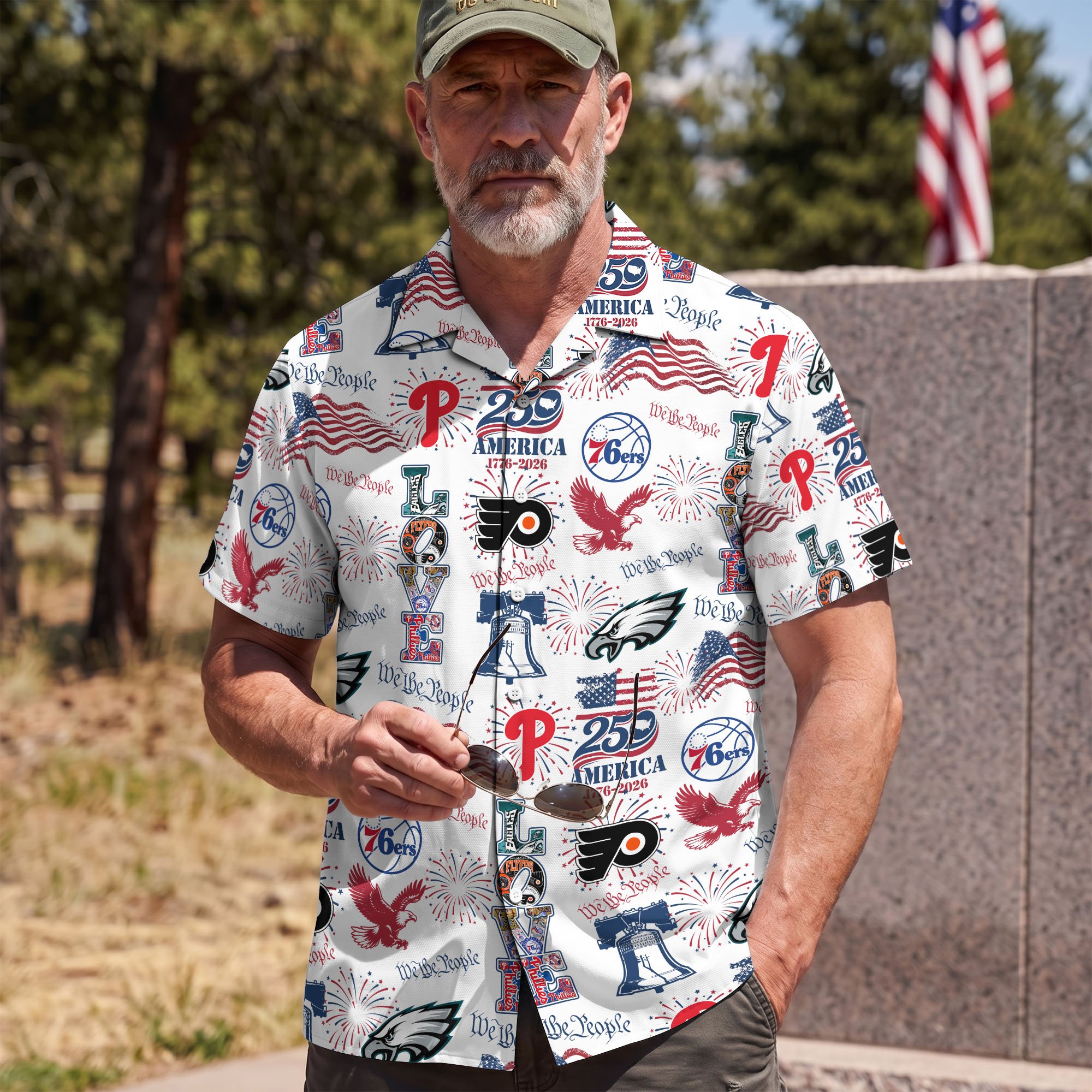 Philadelphia City Hawaiian Shirt, America 1776-2026 Shirt, Sport Gift For Fan - Image 4