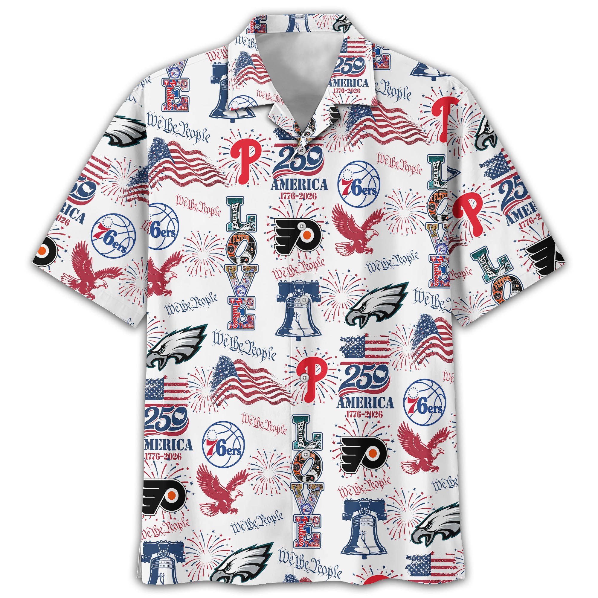 Philadelphia City Hawaiian Shirt, America 1776-2026 Shirt, Sport Gift For Fan - Image 8