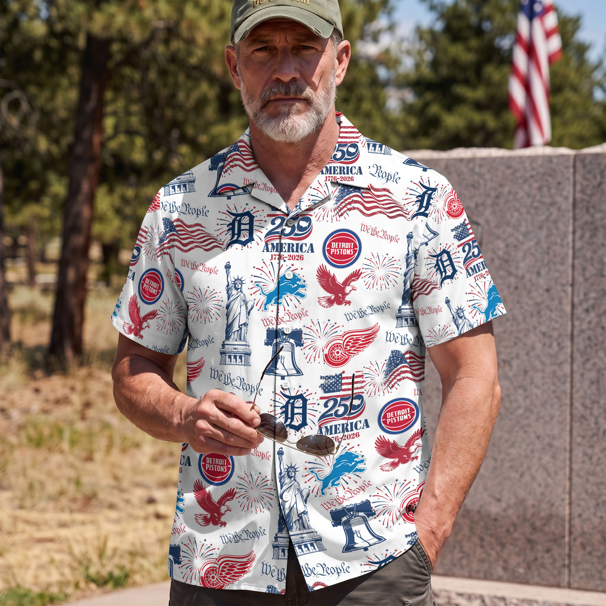 Detroit City Sport Hawaii Shirt, We The People America 250, Fan Gifts - Image 4