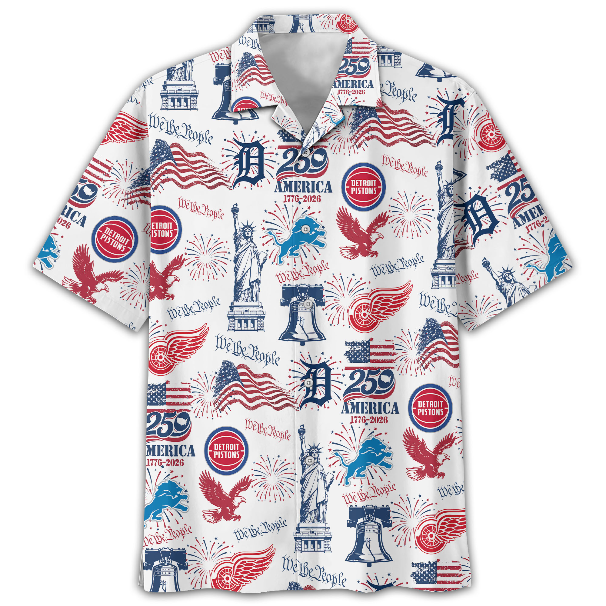 Detroit City Sport Hawaii Shirt, We The People America 250, Fan Gifts - Image 8