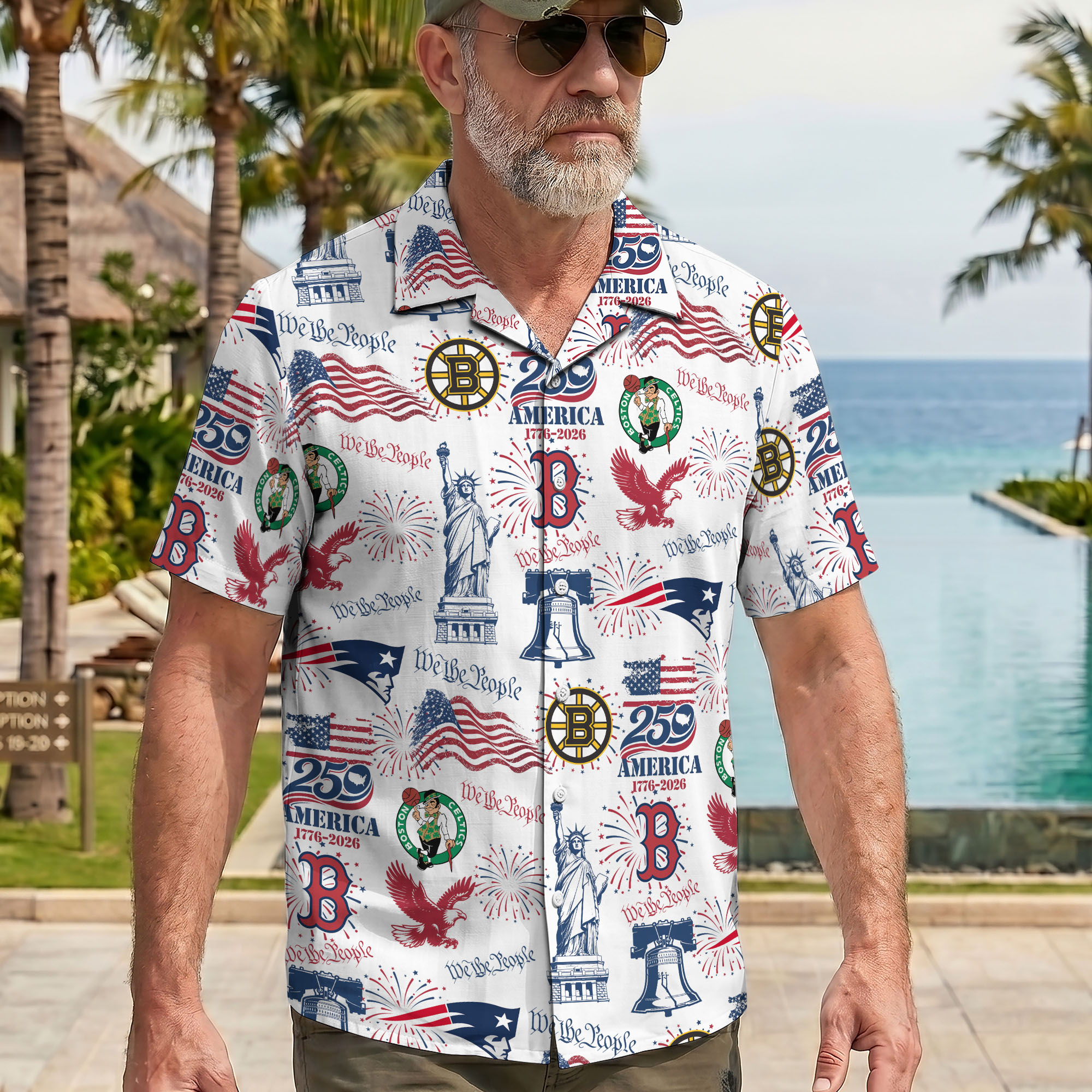 Alternative view of Boston City Sport Hawaii Shirt, We The People America 250, Fan Gifts