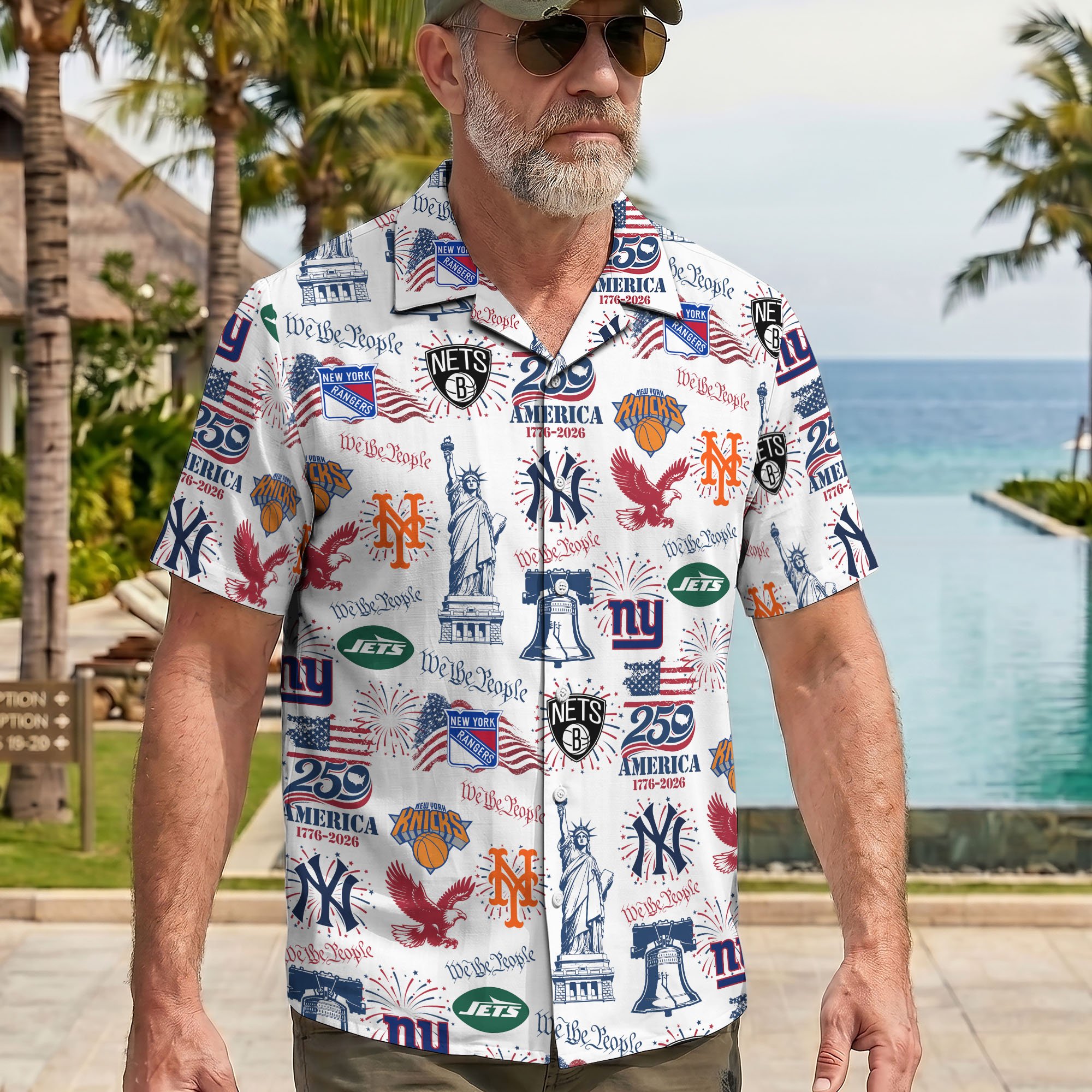 Alternative view of New York City Sport Hawaii Shirt, 250 America 1776-2026 Shirt, Sport Gift For Fan