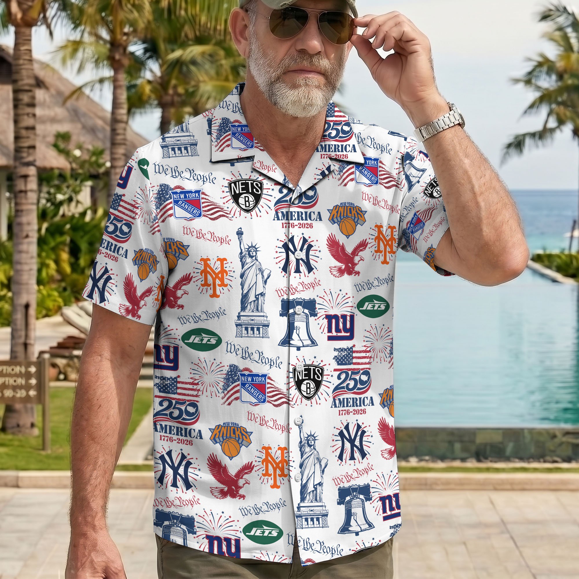 New York City Sport Hawaii Shirt, 250 America 1776-2026 Shirt, Sport Gift For Fan - Image 3