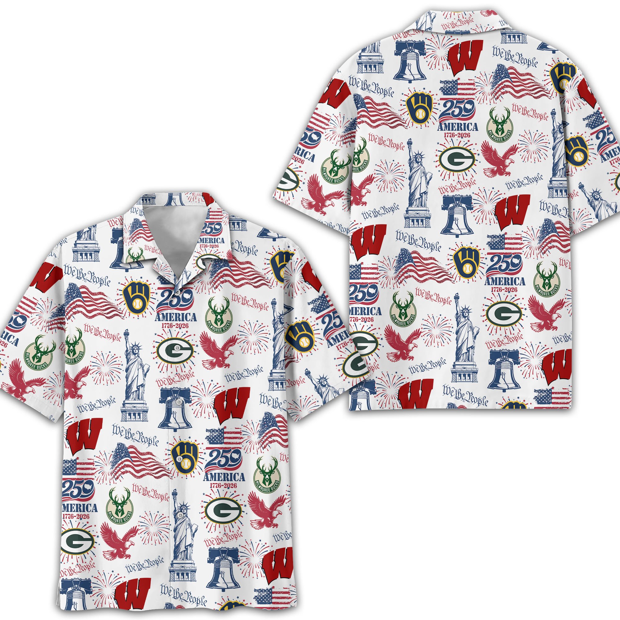 Wisconsin City Sport Hawaii Shirt, 250 America 1776-2026 Shirt, Sport Gift For Fan