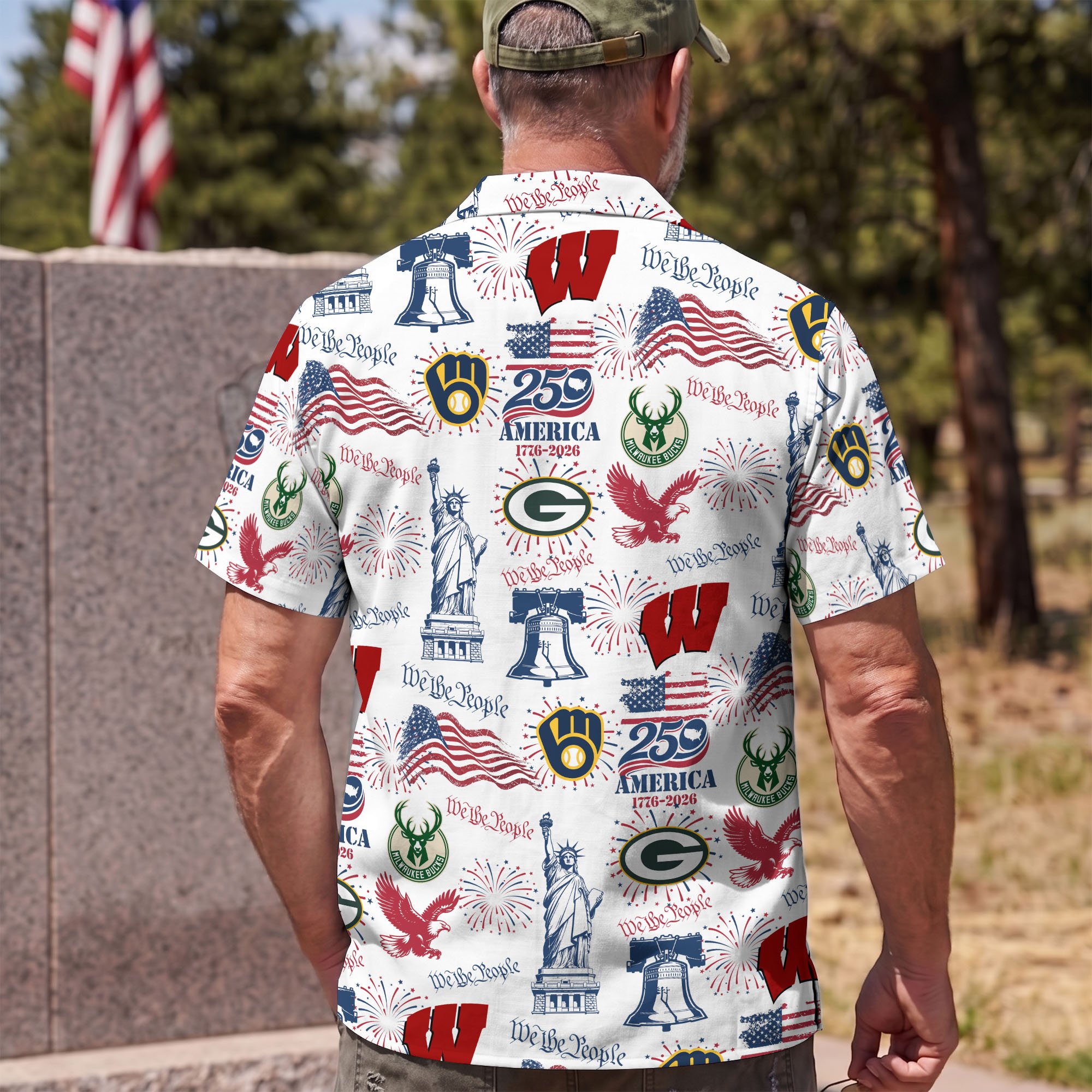 Wisconsin City Sport Hawaii Shirt, 250 America 1776-2026 Shirt, Sport Gift For Fan - Image 5
