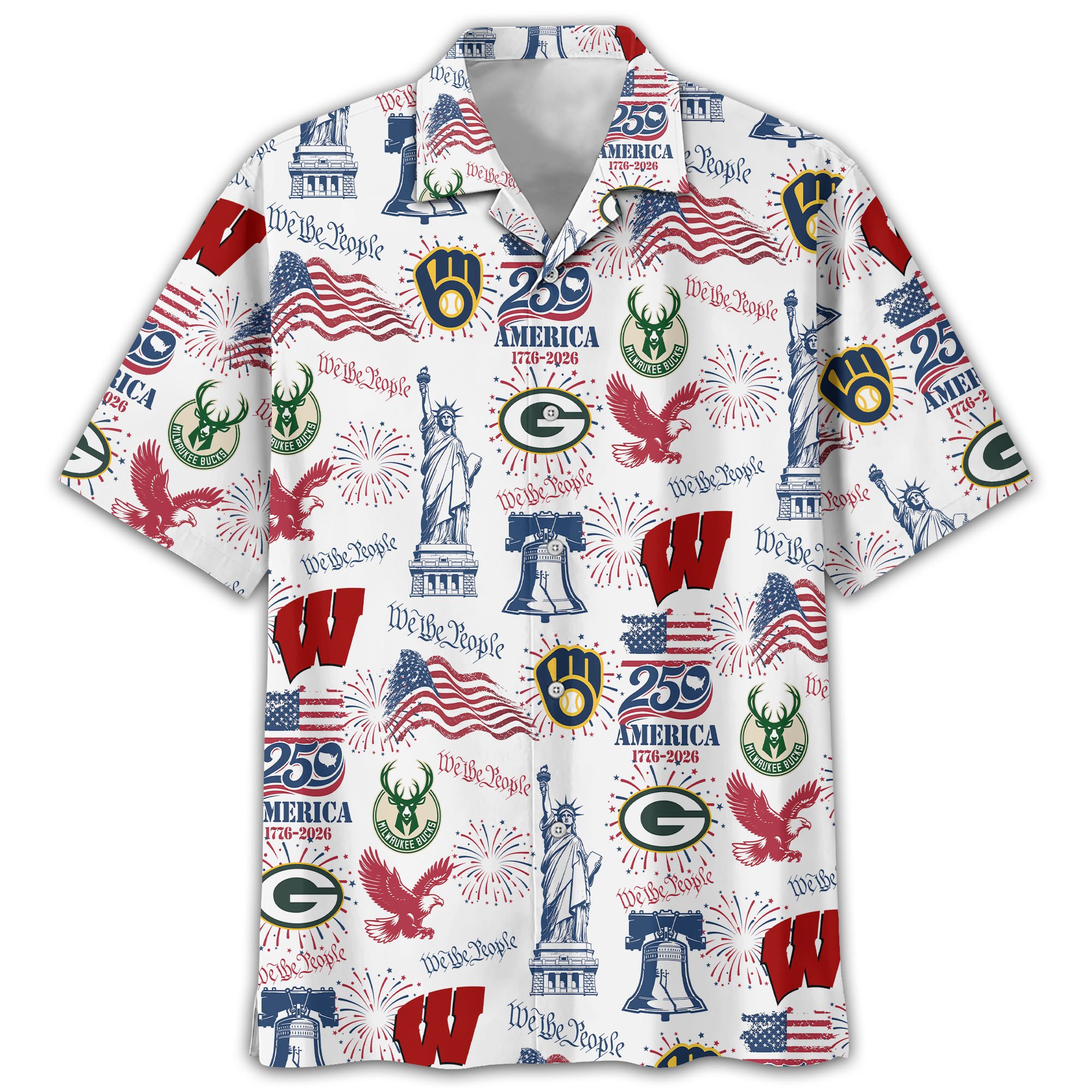 Wisconsin City Sport Hawaii Shirt, 250 America 1776-2026 Shirt, Sport Gift For Fan - Image 8