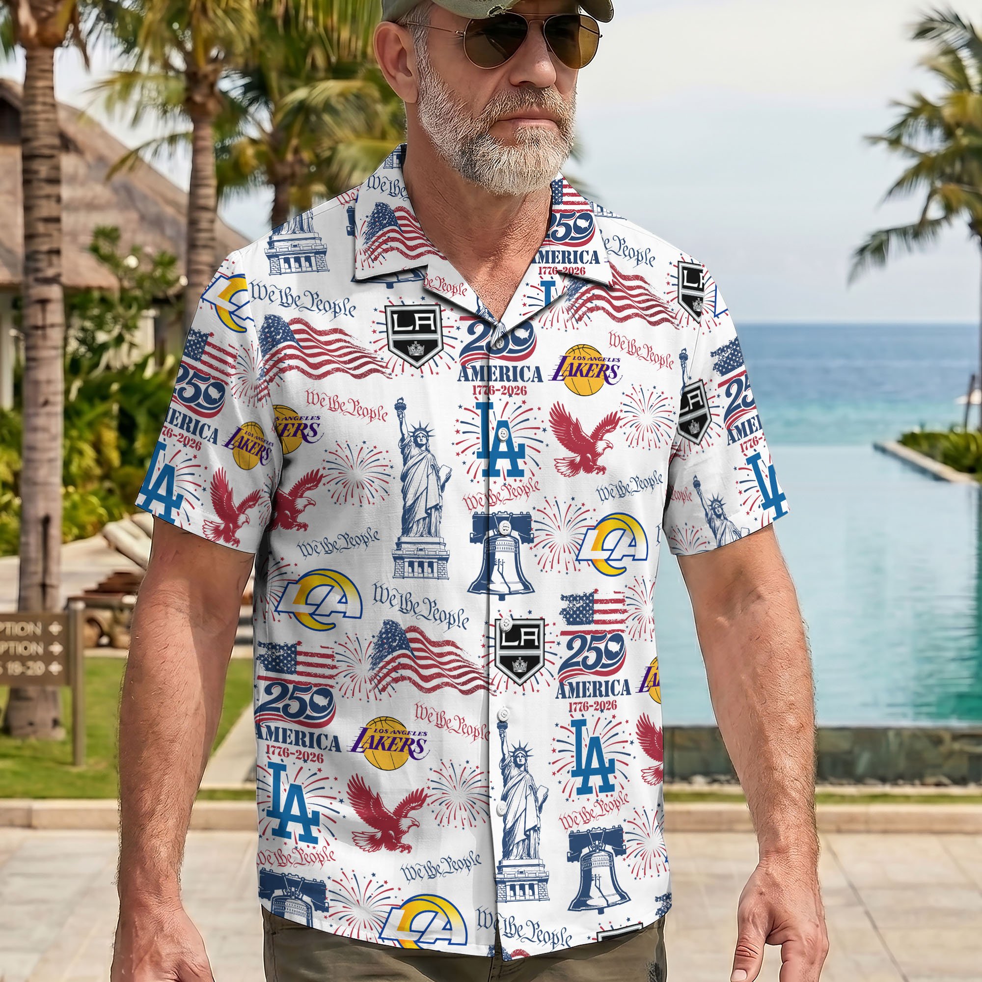 Alternative view of Los Angeles City Sport Hawaii Shirt, 250 America 1776-2026 Shirt, Sport Gift For Fan