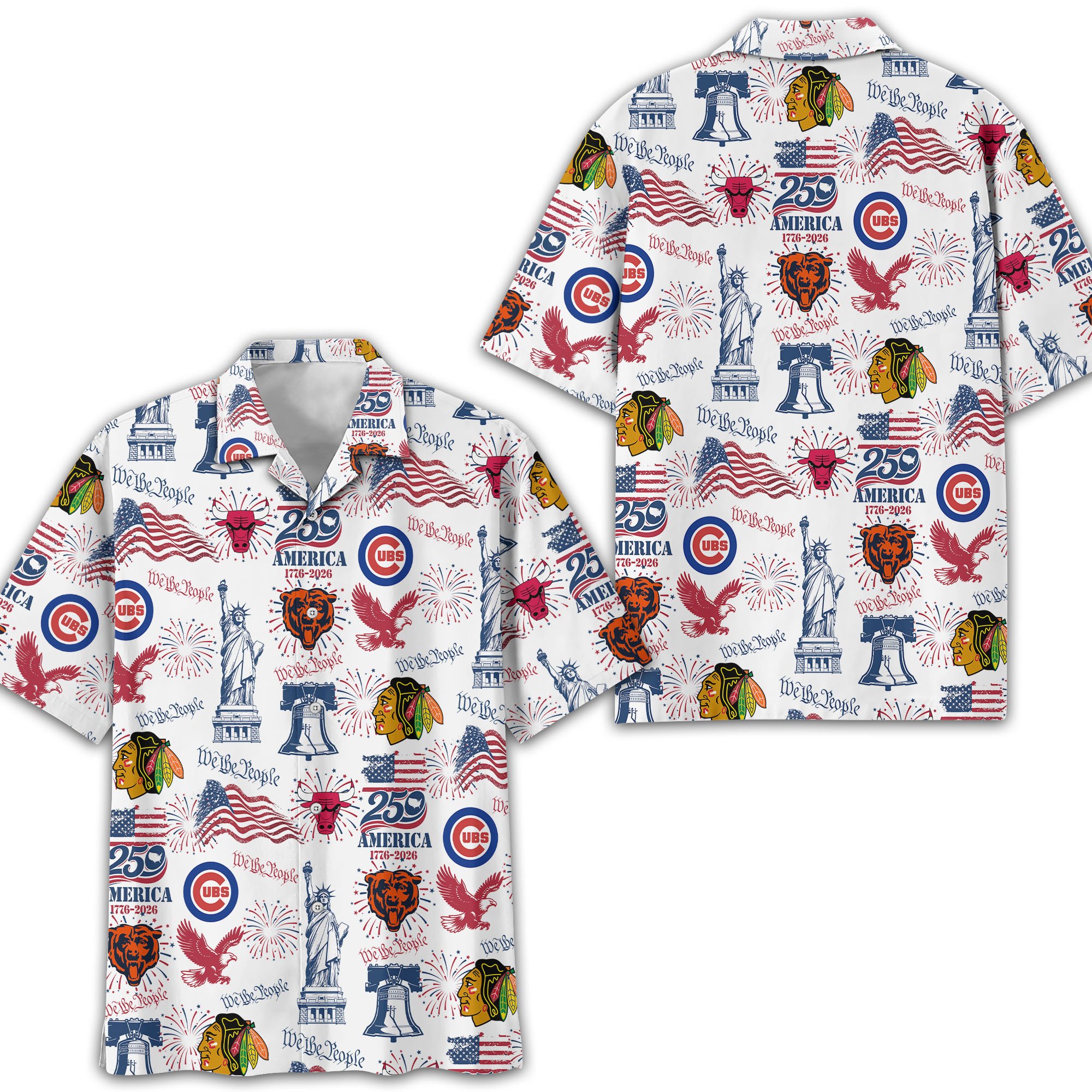 Chicago City Sport Hawaii Shirt, 250 America 1776-2026 Shirt, Sport Gift For Fan