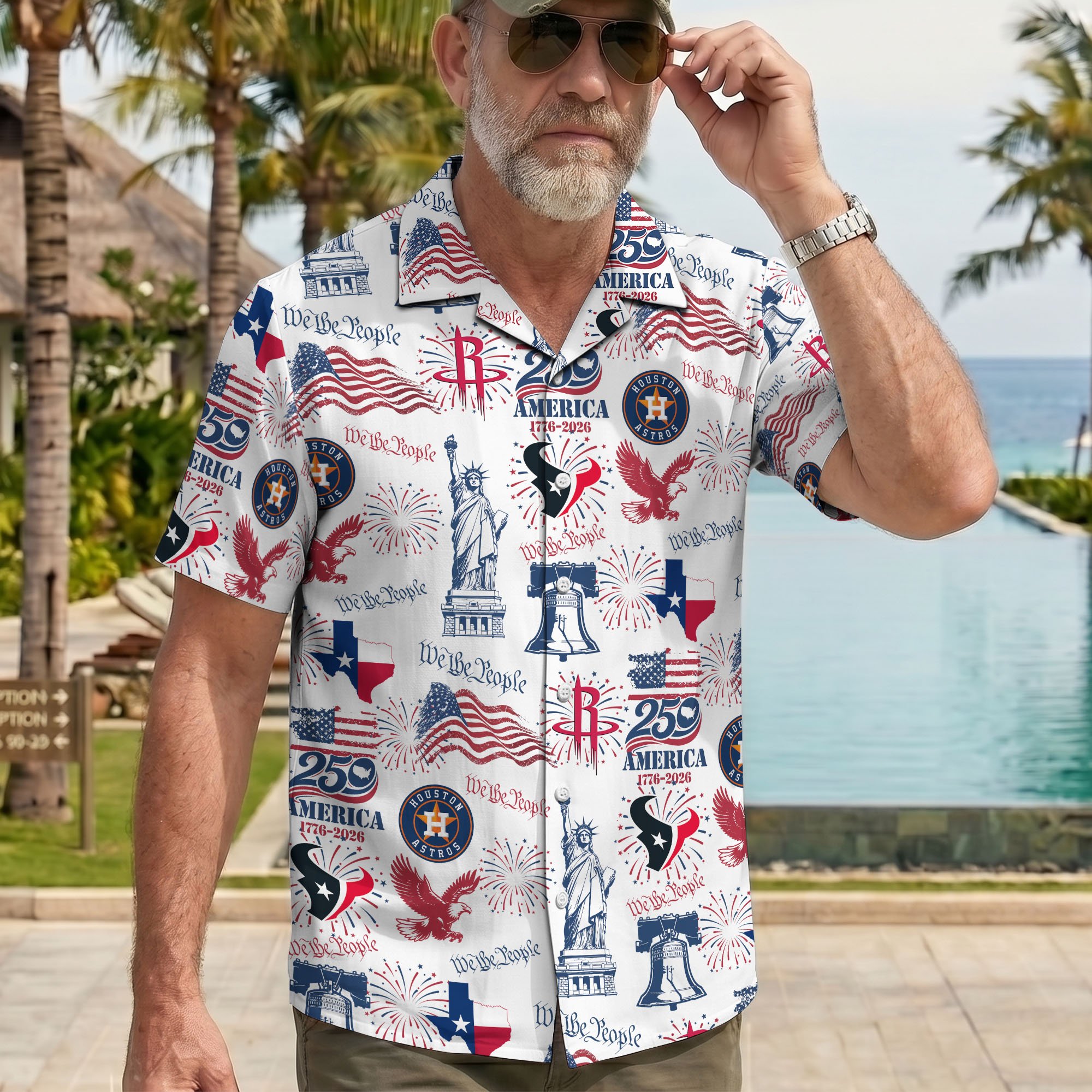 Houston City Sport Hawaii Shirt, 250 America 1776-2026 Shirt, Sport Gift For Fan - Image 3