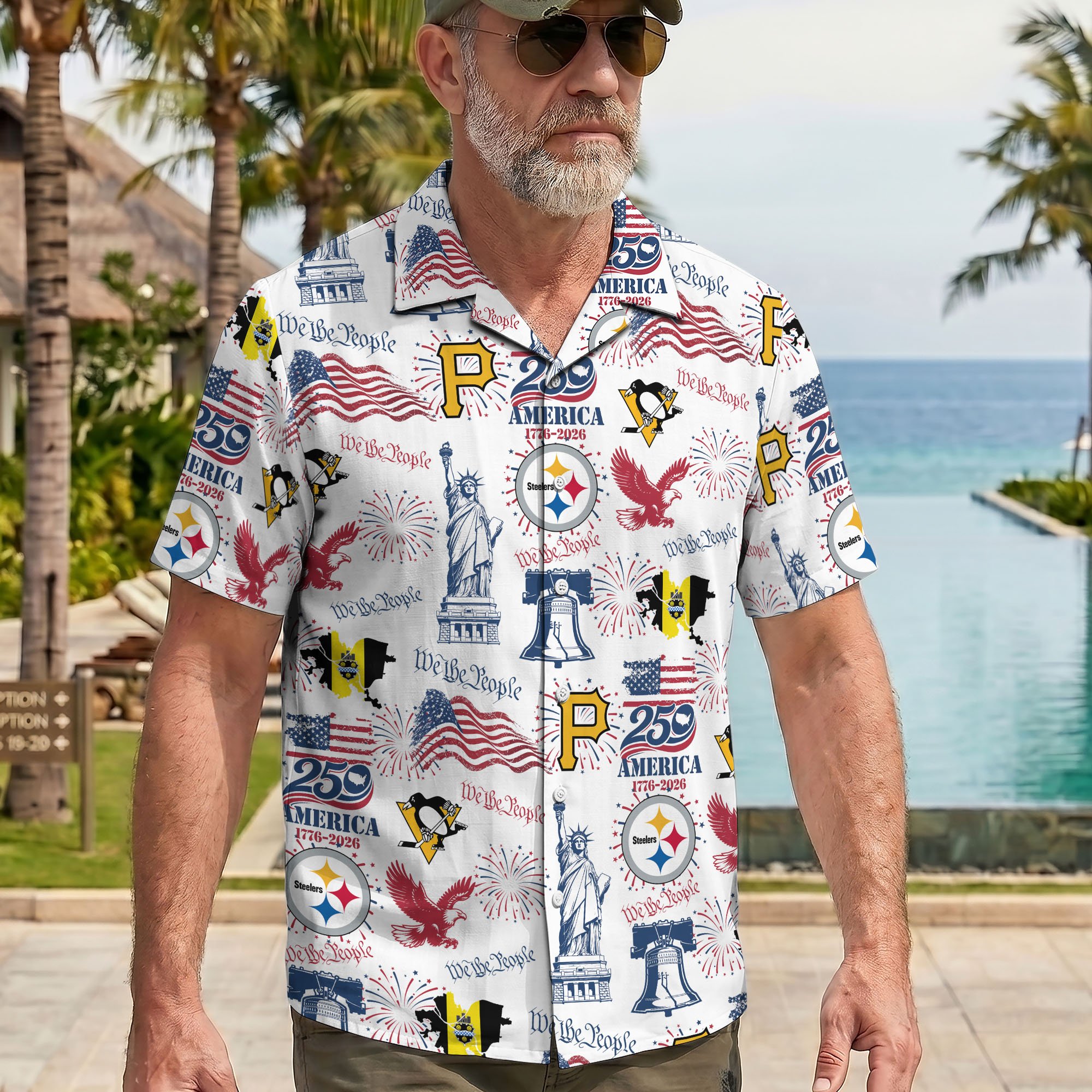 Alternative view of Pittsburgh City Sport Hawaii Shirt, 250 America 1776-2026 Shirt, Sport Gift For Fan