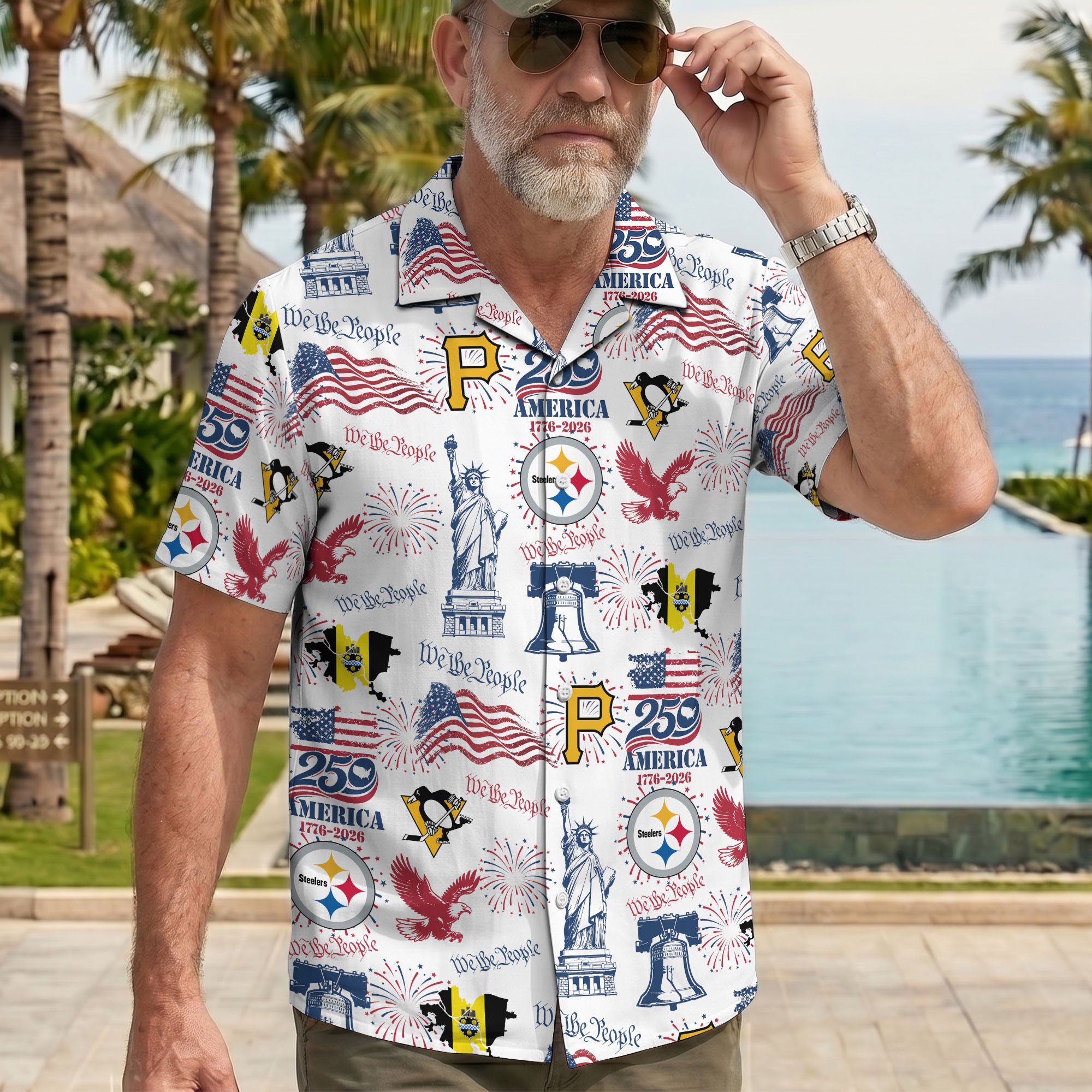Pittsburgh City Sport Hawaii Shirt, 250 America 1776-2026 Shirt, Sport Gift For Fan - Image 3