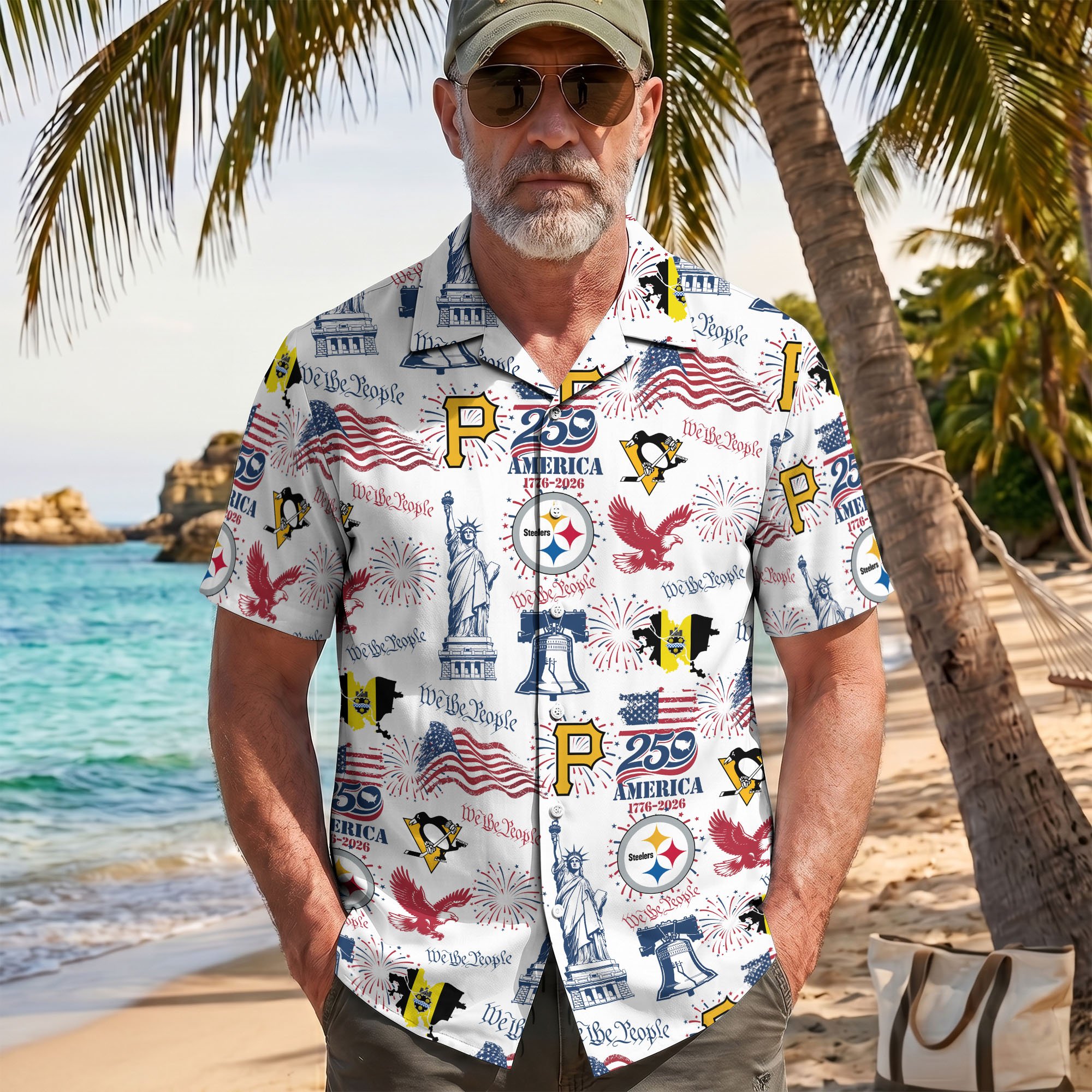 Pittsburgh City Sport Hawaii Shirt, 250 America 1776-2026 Shirt, Sport Gift For Fan - Image 6