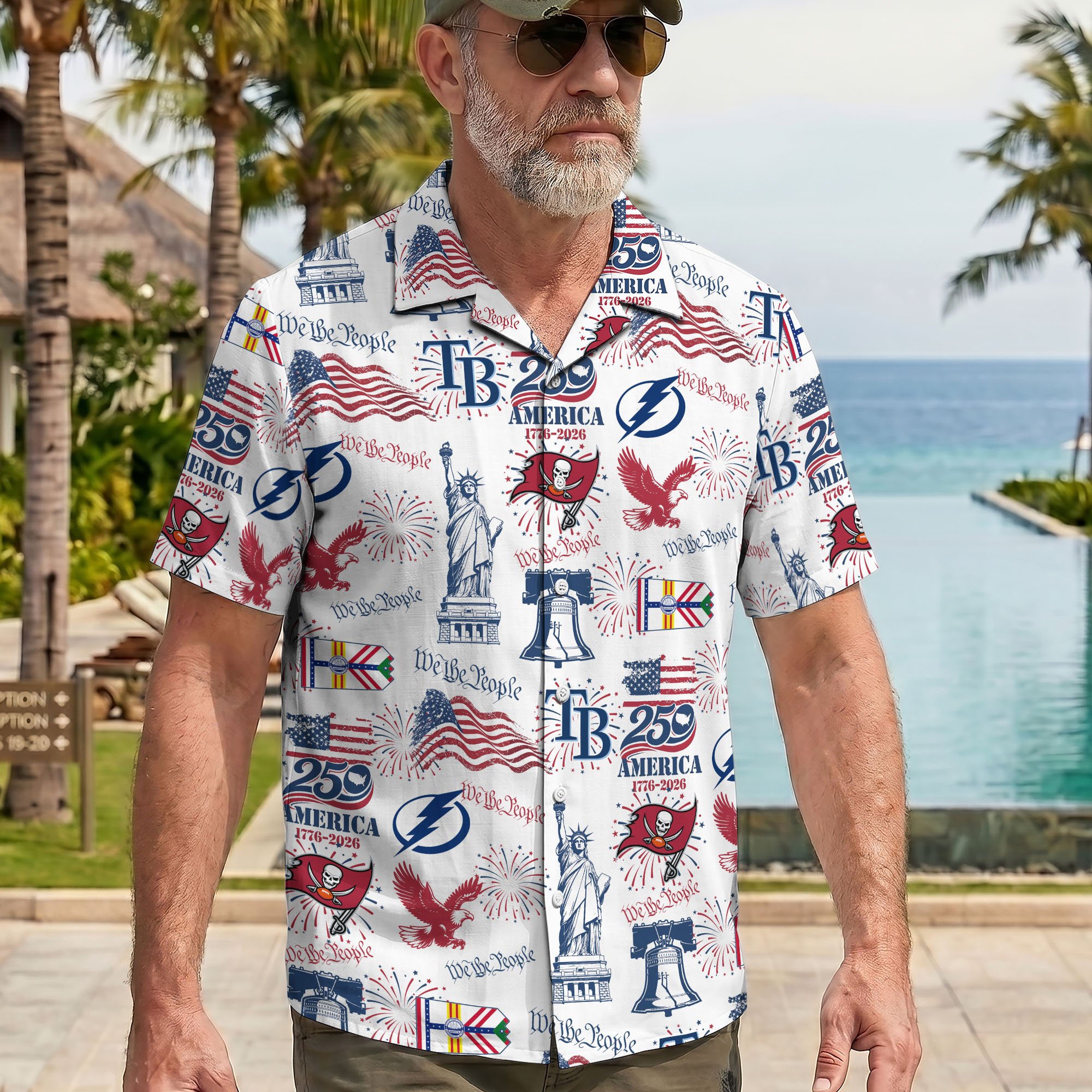 Alternative view of Tampa Bay Sport Hawaii Shirt, 250 America 1776-2026 Shirt, Sport Gift For Fan