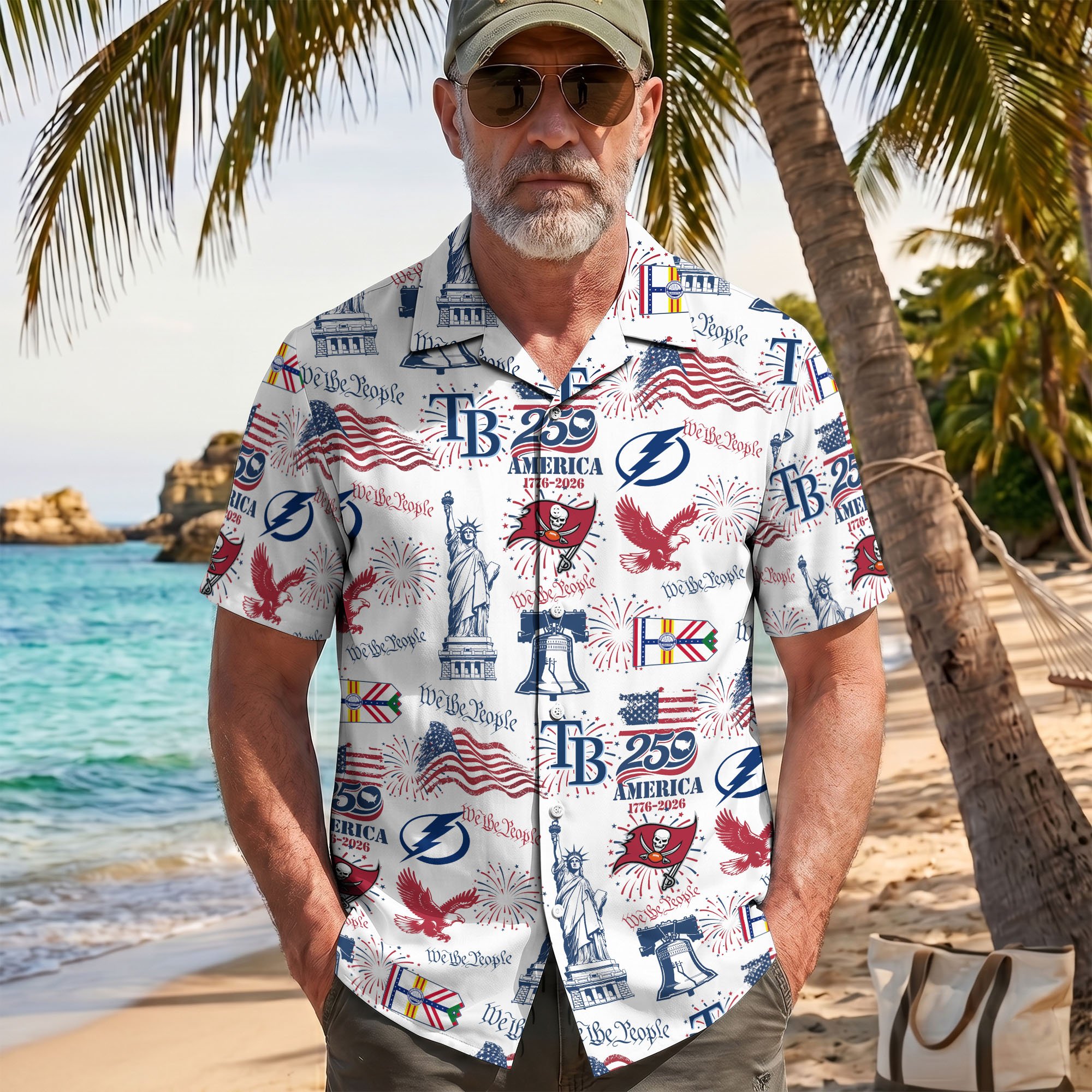 Tampa Bay Sport Hawaii Shirt, 250 America 1776-2026 Shirt, Sport Gift For Fan - Image 6