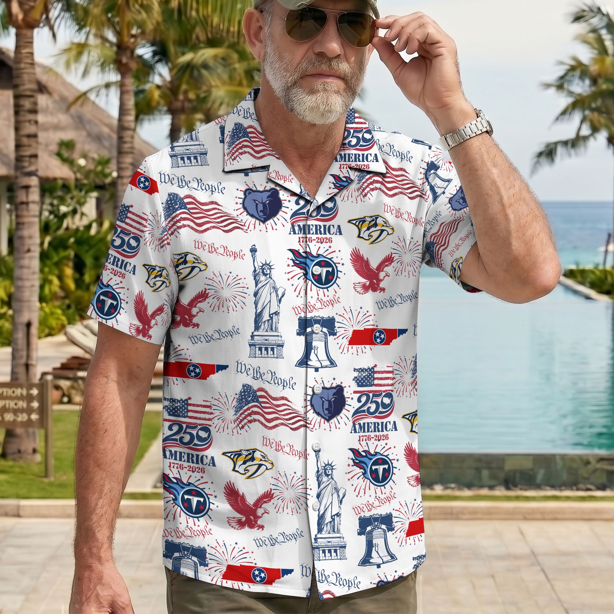 Tennessee Sport Hawaii Shirt, 250 America 1776-2026 Shirt, Sport Gift For Fan - Image 3