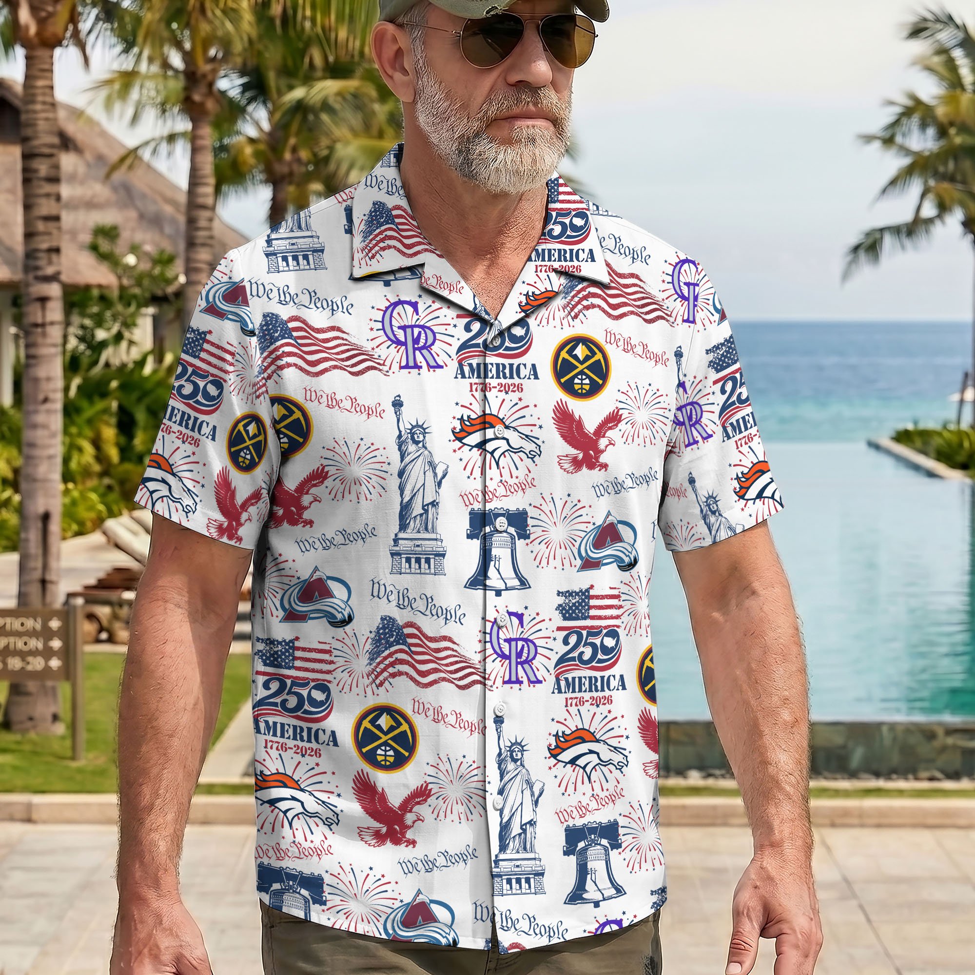 Alternative view of Denver City Sport Hawaiian Shirt, 250 America 1776-2026 Shirt, Sport Gift For Fan