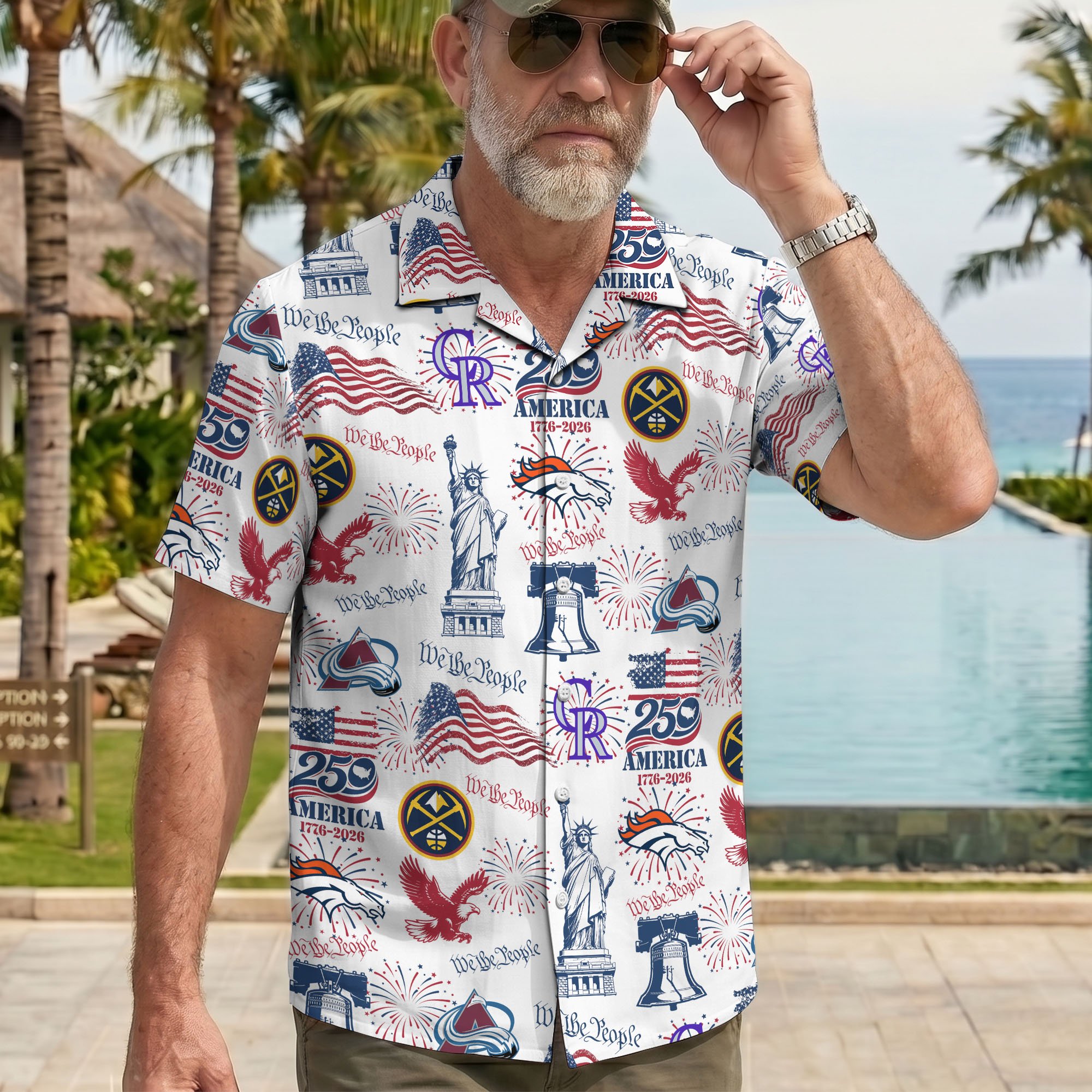 Denver City Sport Hawaiian Shirt, 250 America 1776-2026 Shirt, Sport Gift For Fan - Image 3
