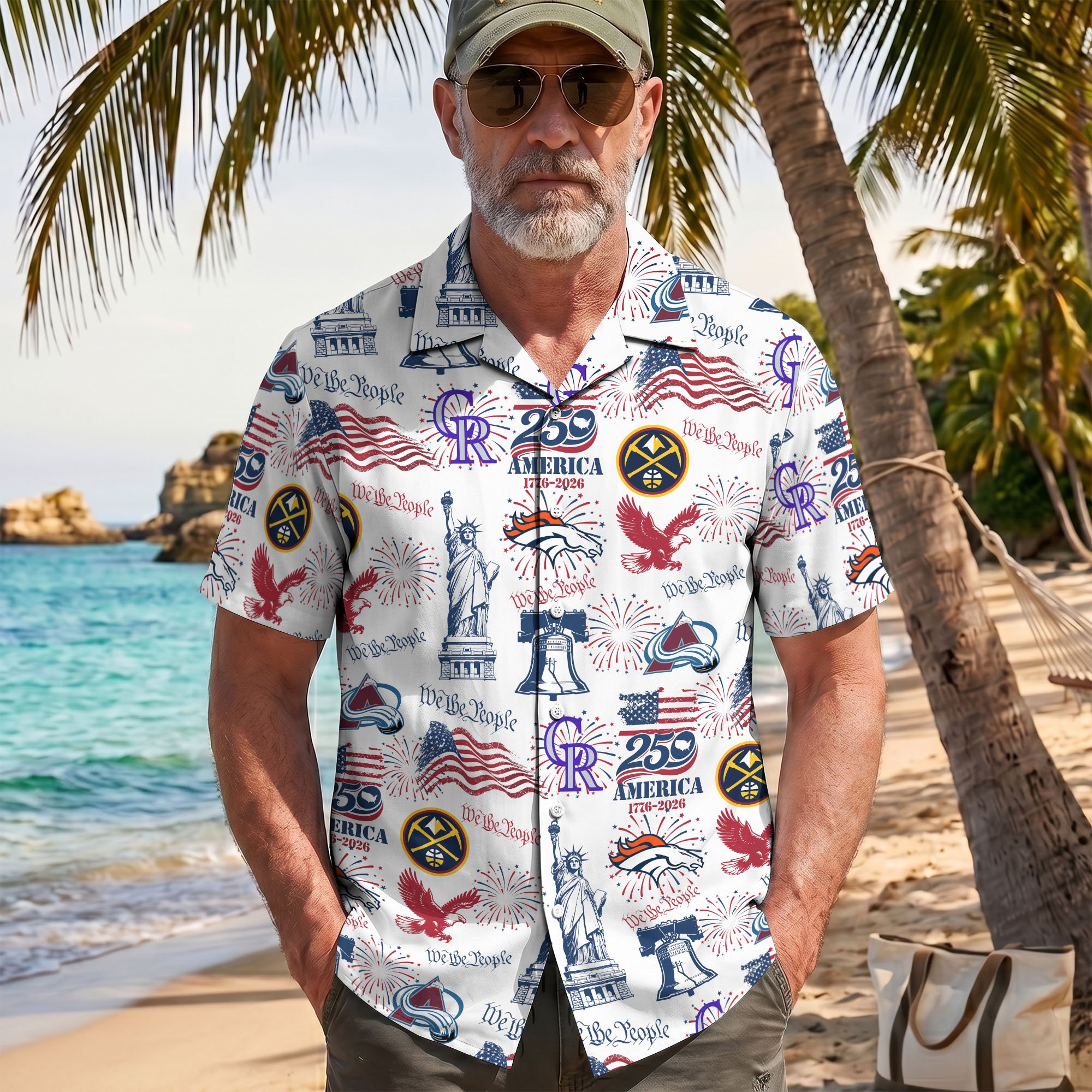 Denver City Sport Hawaiian Shirt, 250 America 1776-2026 Shirt, Sport Gift For Fan - Image 6
