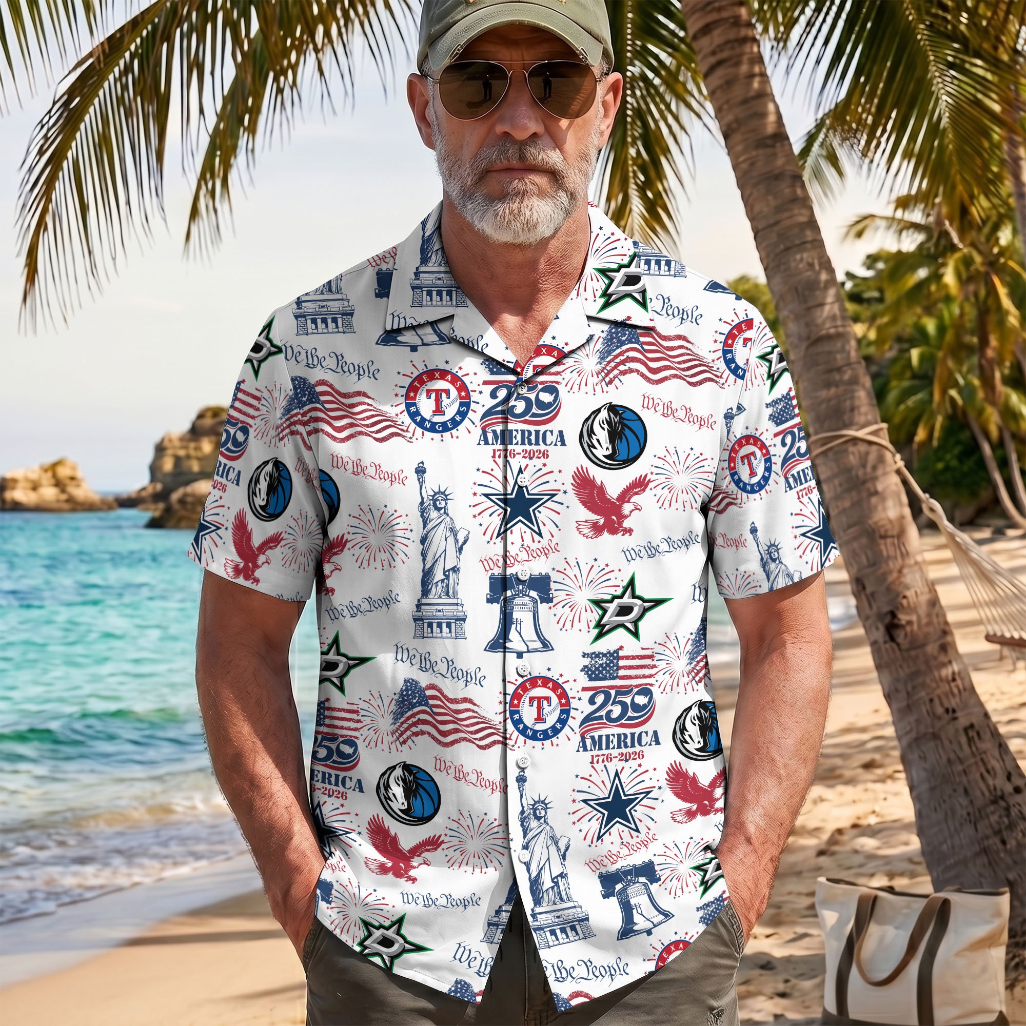 Dallas City Sport Hawaii Shirt, 250 America 1776-2026 Shirt, Sport Gift For Fan - Image 6