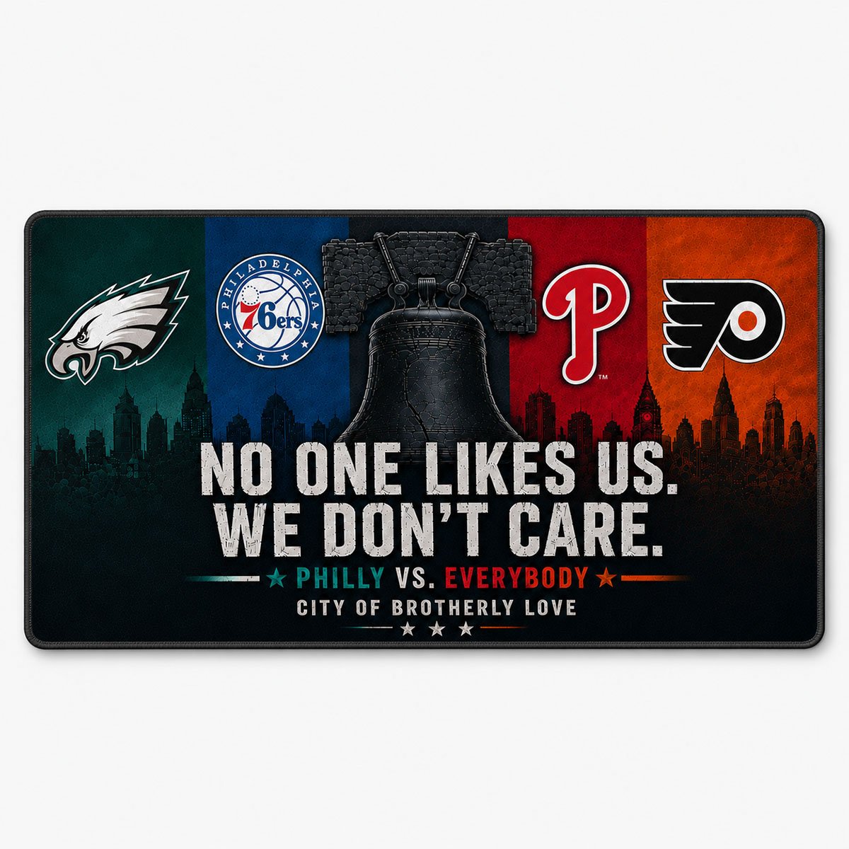 Philadelphia City Sports Pride Extended Desk Mat – City of Brotherly Love Workspace Setup, Philly Desk Mat, Sport Desk Decor