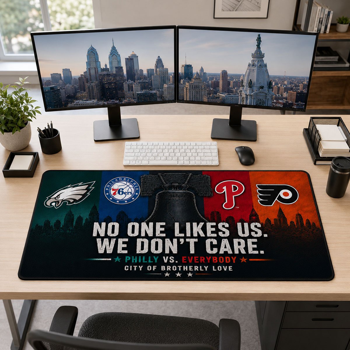 Alternative view of Philadelphia City Sports Pride Extended Desk Mat – City of Brotherly Love Workspace Setup, Philly Desk Mat, Sport Desk Decor