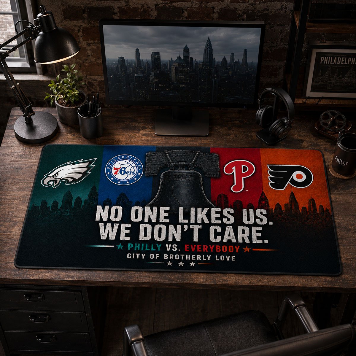 Philadelphia City Sports Pride Extended Desk Mat – City of Brotherly Love Workspace Setup, Philly Desk Mat, Sport Desk Decor - Image 3