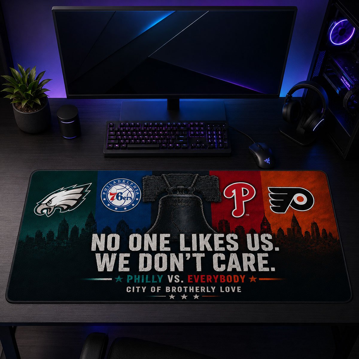 Philadelphia City Sports Pride Extended Desk Mat – City of Brotherly Love Workspace Setup, Philly Desk Mat, Sport Desk Decor - Image 7