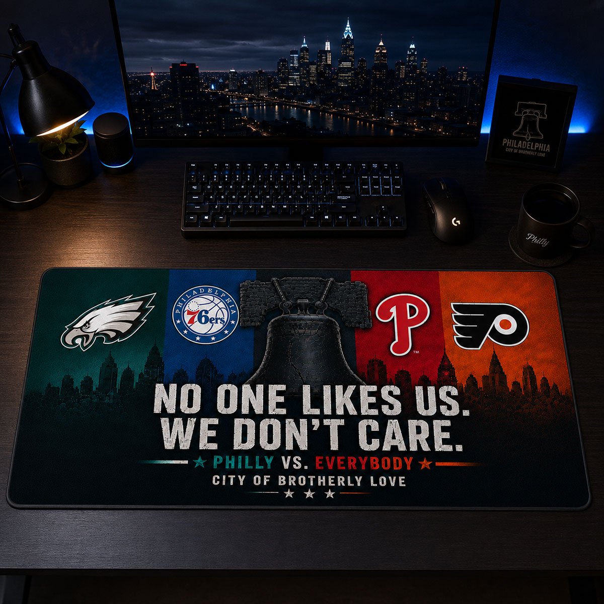 Philadelphia City Sports Pride Extended Desk Mat – City of Brotherly Love Workspace Setup, Philly Desk Mat, Sport Desk Decor - Image 8