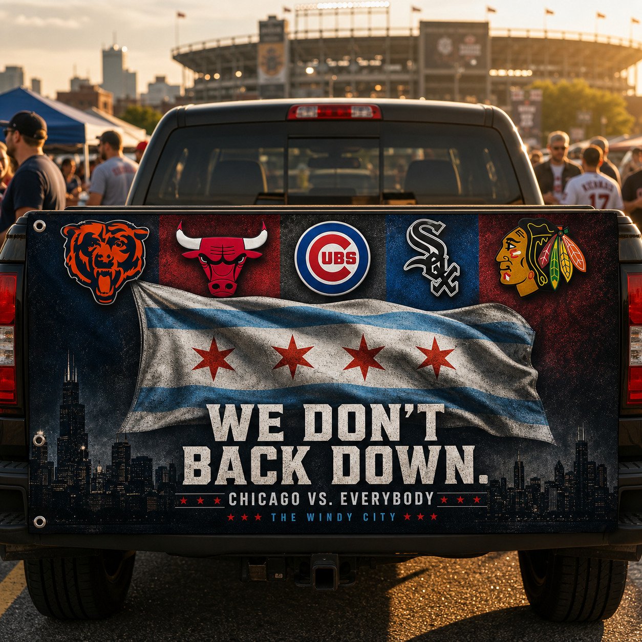Chicago City 3'x5’ & 4'x6’ Flag, We Don't Back Down, Sport Flag For Fan, Sport Decoration - Image 5