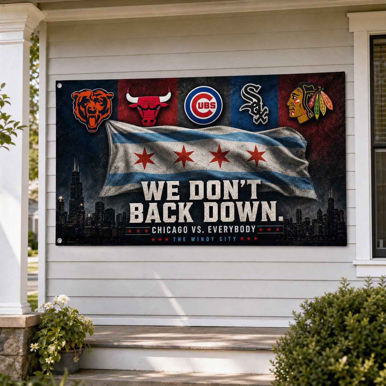 Chicago City 3'x5’ & 4'x6’ Flag, We Don't Back Down, Sport Flag For Fan, Sport Decoration - Image 6